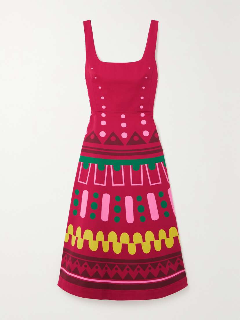 La DoubleJ Sophia Printed Stretch-cotton Twill Midi Dress