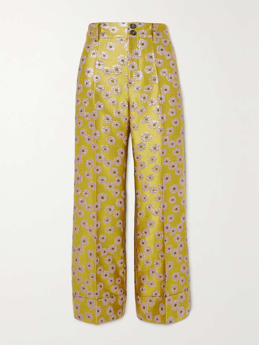 La DoubleJ Hendrix Metallic Brocade Straight-leg Pants - x large