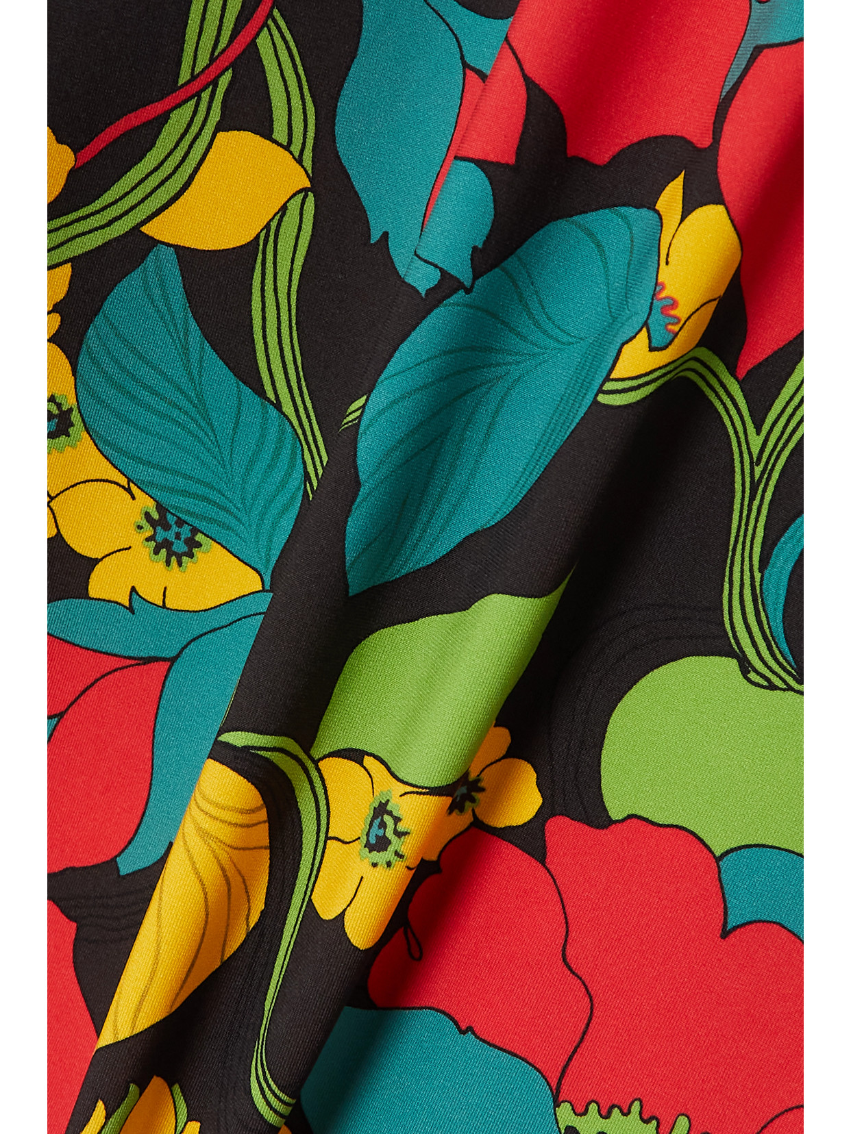 LA DOUBLEJ FLORAL-PRINT STRETCH-JERSEY TURTLENECK TOP