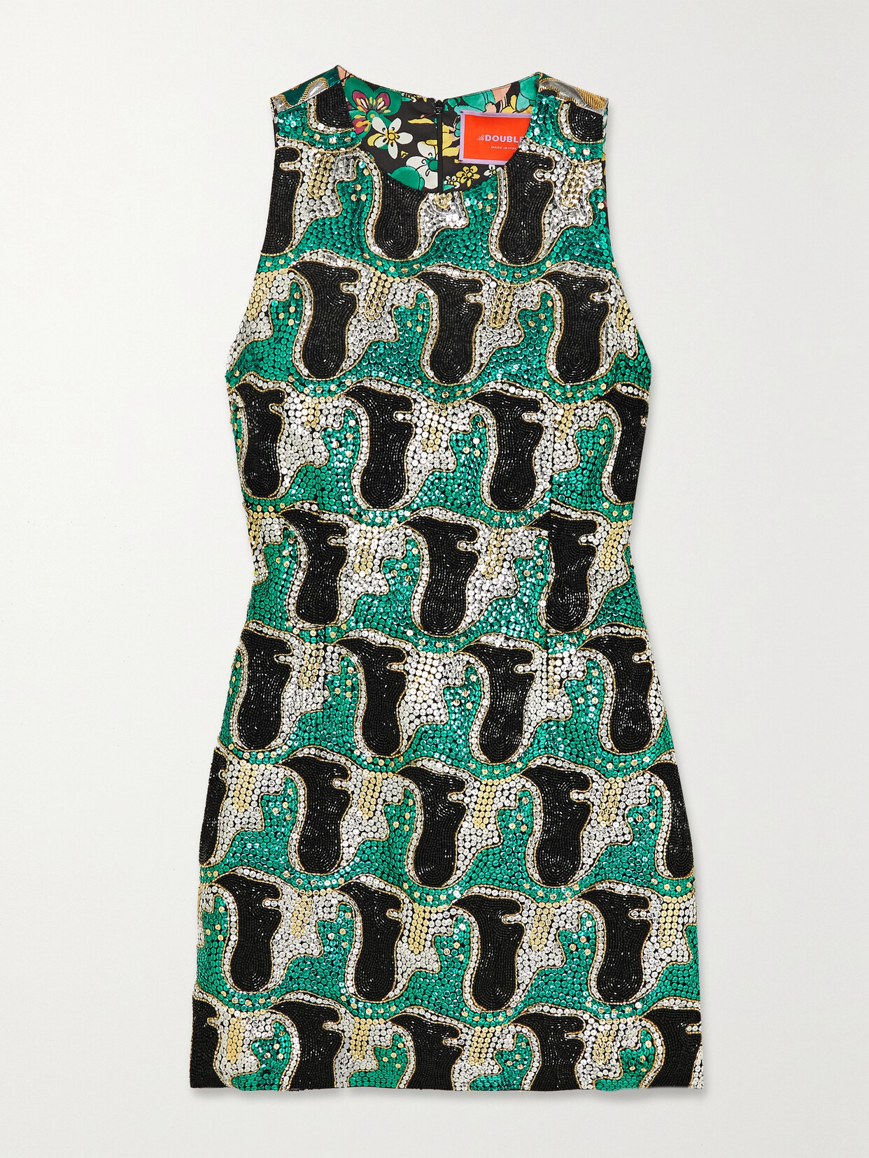 La DoubleJ Tgif Sequined Crepe And Brocade Mini Dress - Green