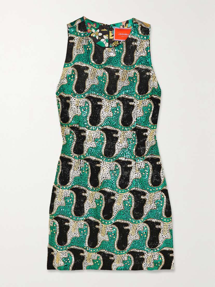 La DoubleJ Tgif Sequined Crepe And Brocade Mini Dress