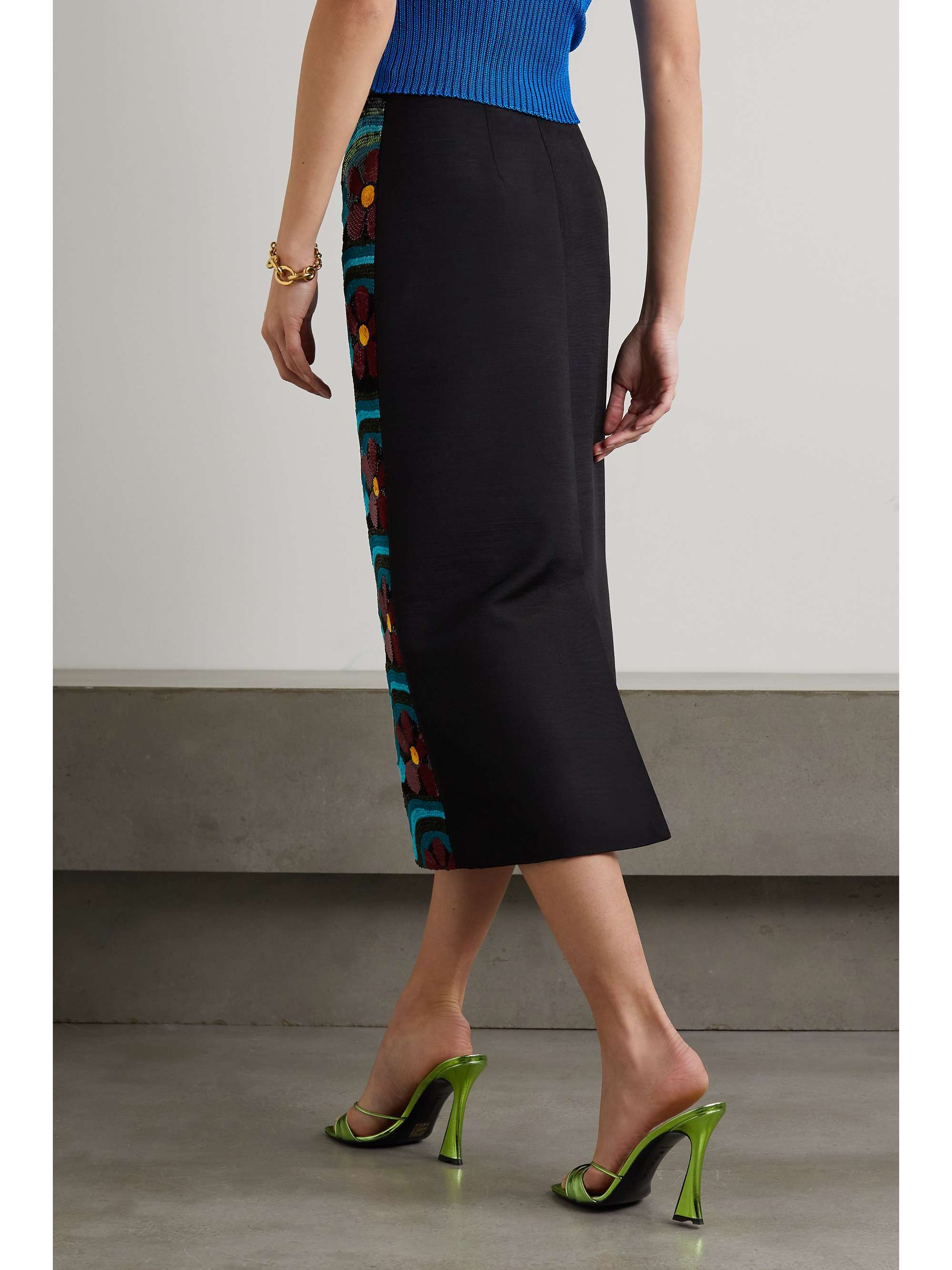 LA DOUBLEJ Sequined wool-blend midi skirt