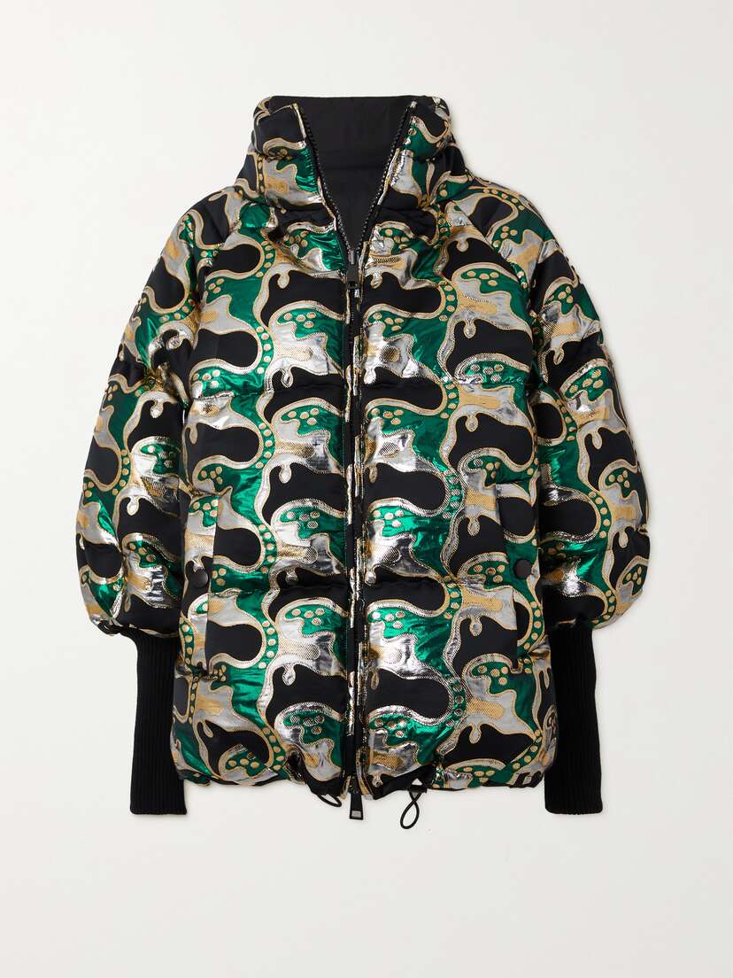 La DoubleJ St. Moritz Reversible Quilted Metallic Brocade Down Jacket
