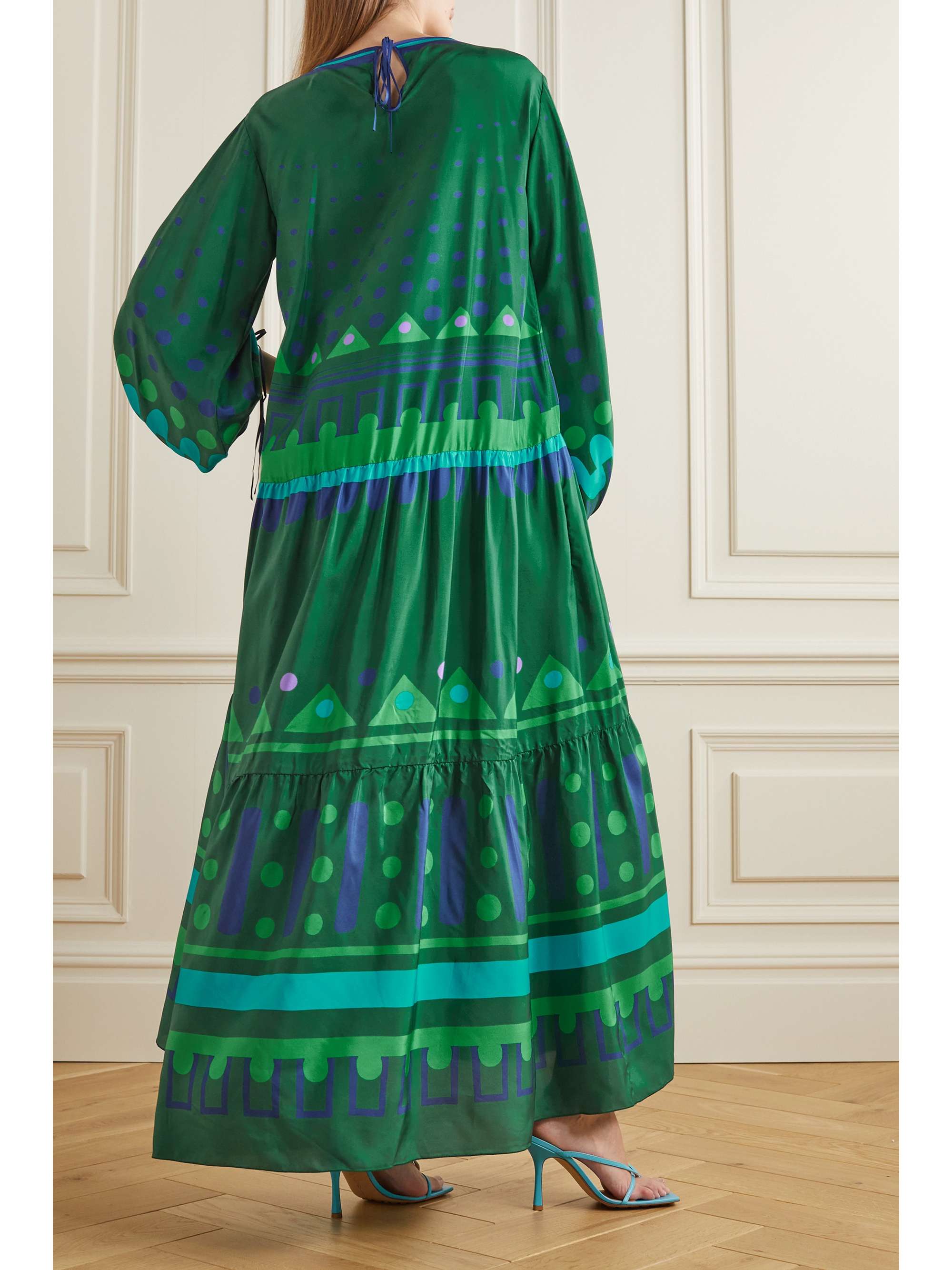 LA DOUBLEJ Vesta printed silk-twill maxi dress