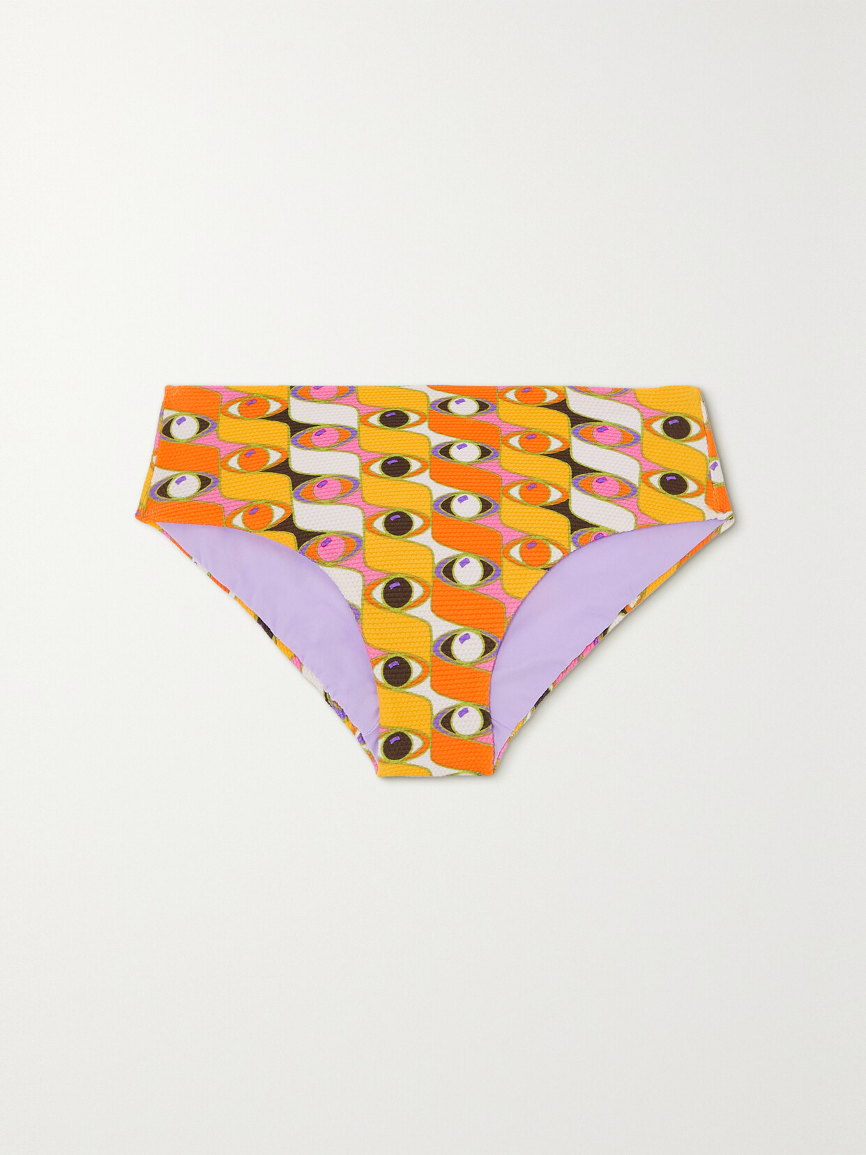 Shop La Doublej Printed Bikini Briefs In Yellow