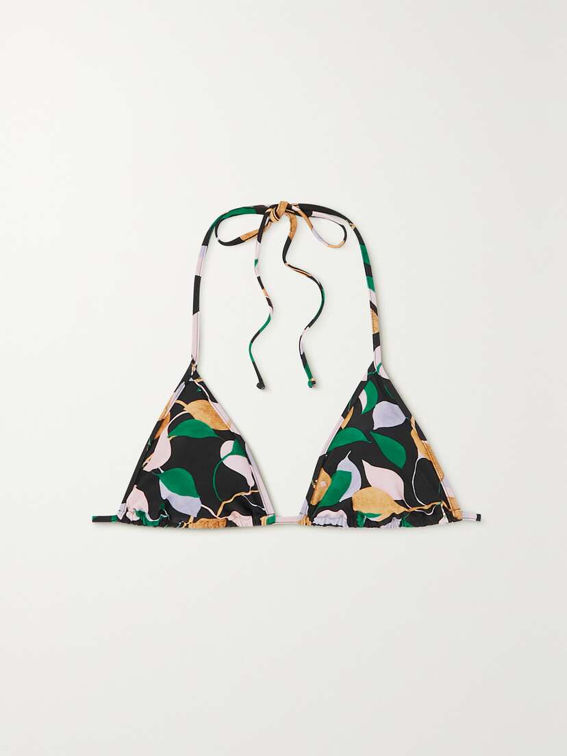 La DoubleJ Printed Triangle Bikini Top
