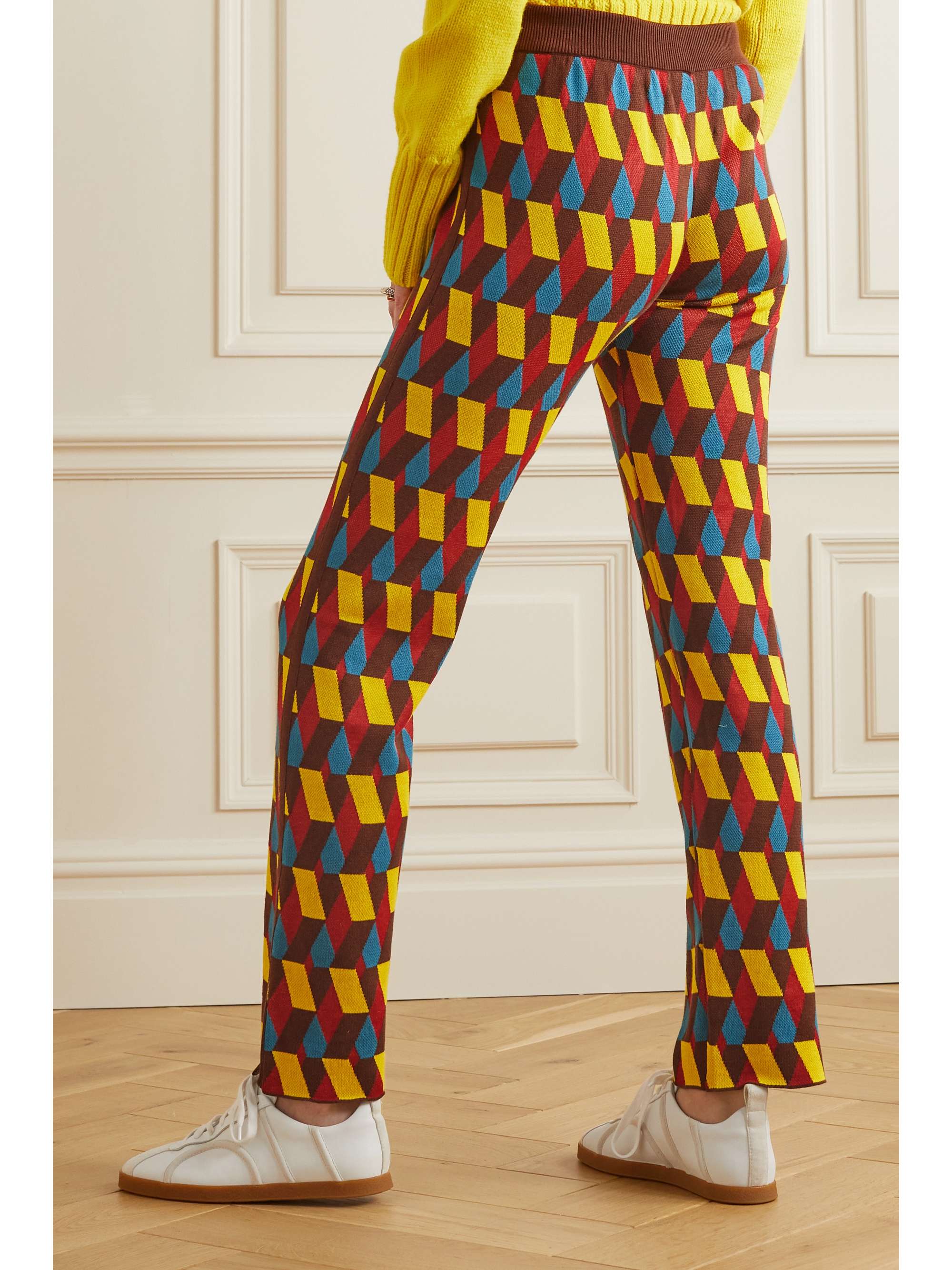 LA DOUBLEJ Jacquard-knit cotton-blend track pants