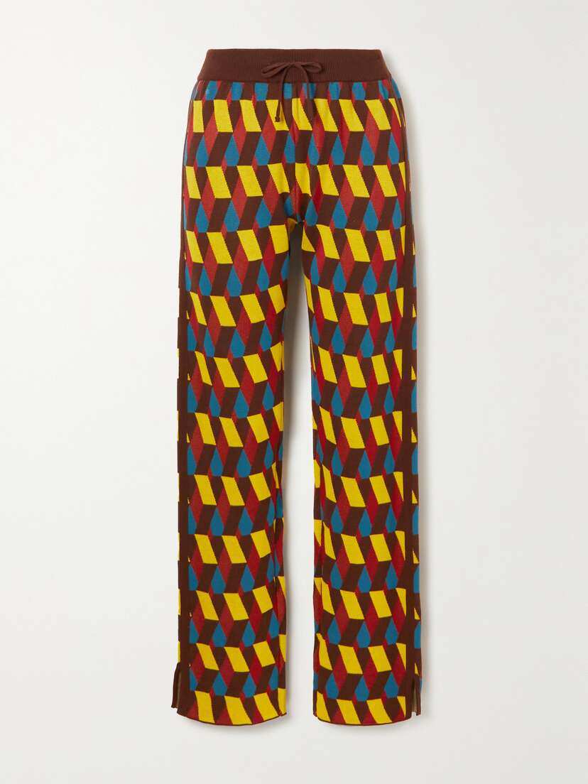 La DoubleJ Jacquard-knit Cotton-blend Track Pants