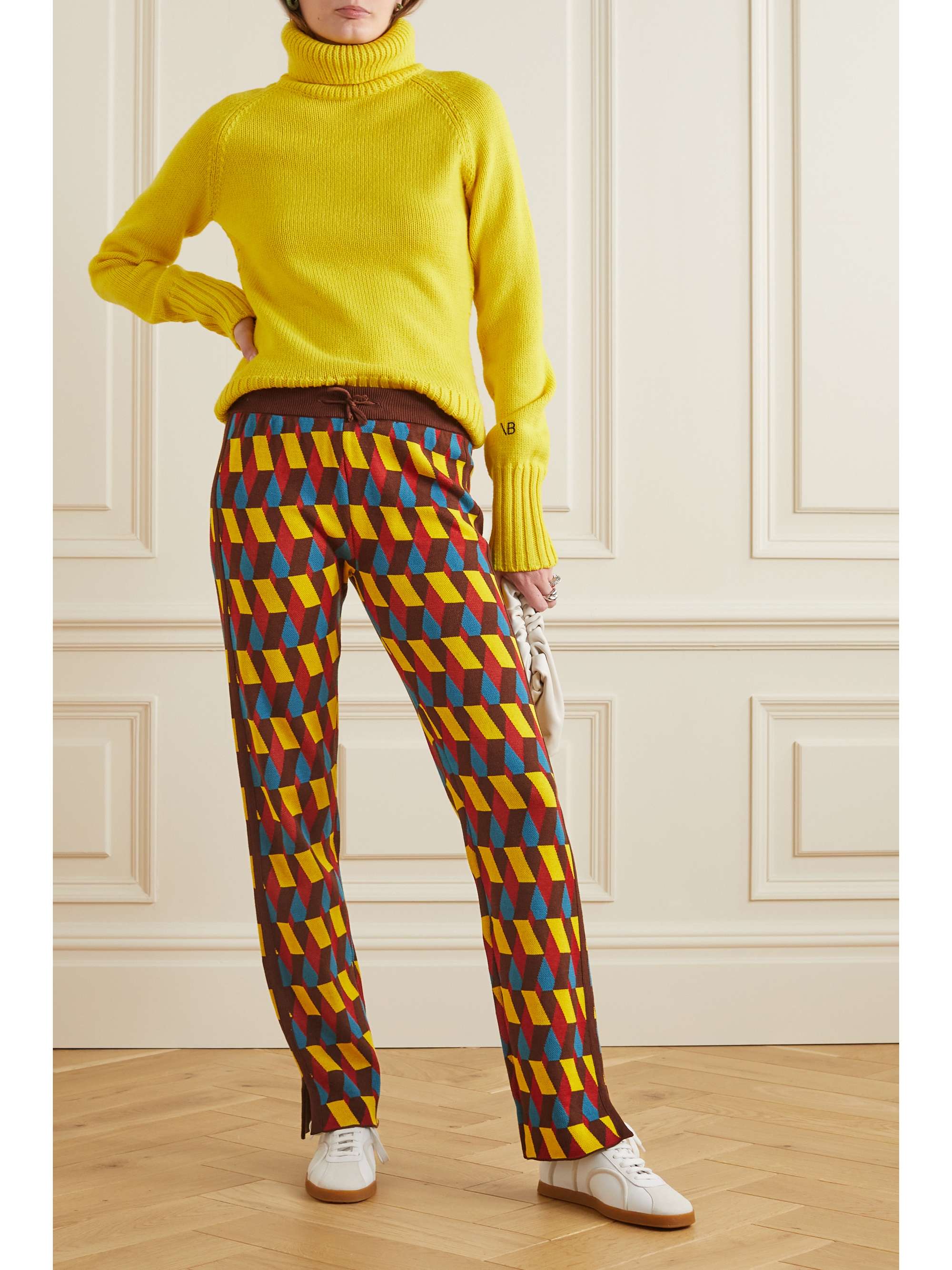 LA DOUBLEJ Jacquard-knit cotton-blend track pants