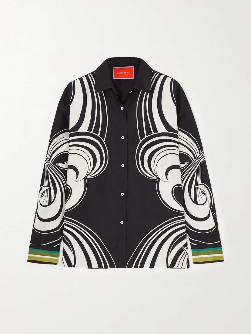 La DoubleJ Placée Printed Silk Shirt - x large