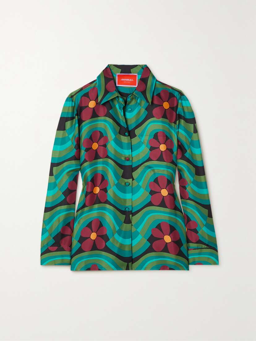 La DoubleJ Boy Printed Silk-twill Shirt