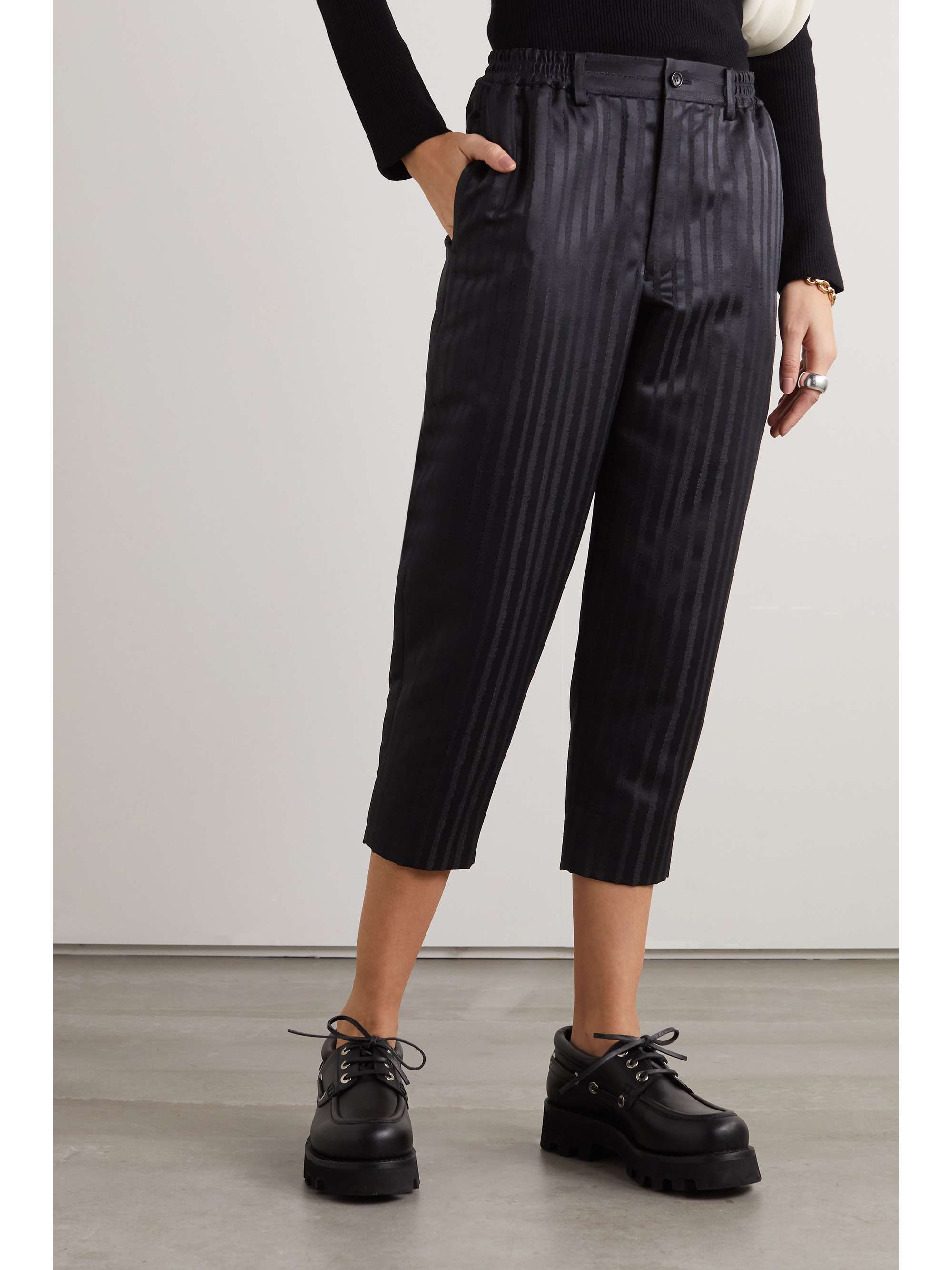 COMME DES GARÇONS COMME DES GARÇONS Pinstriped satin tapered pants