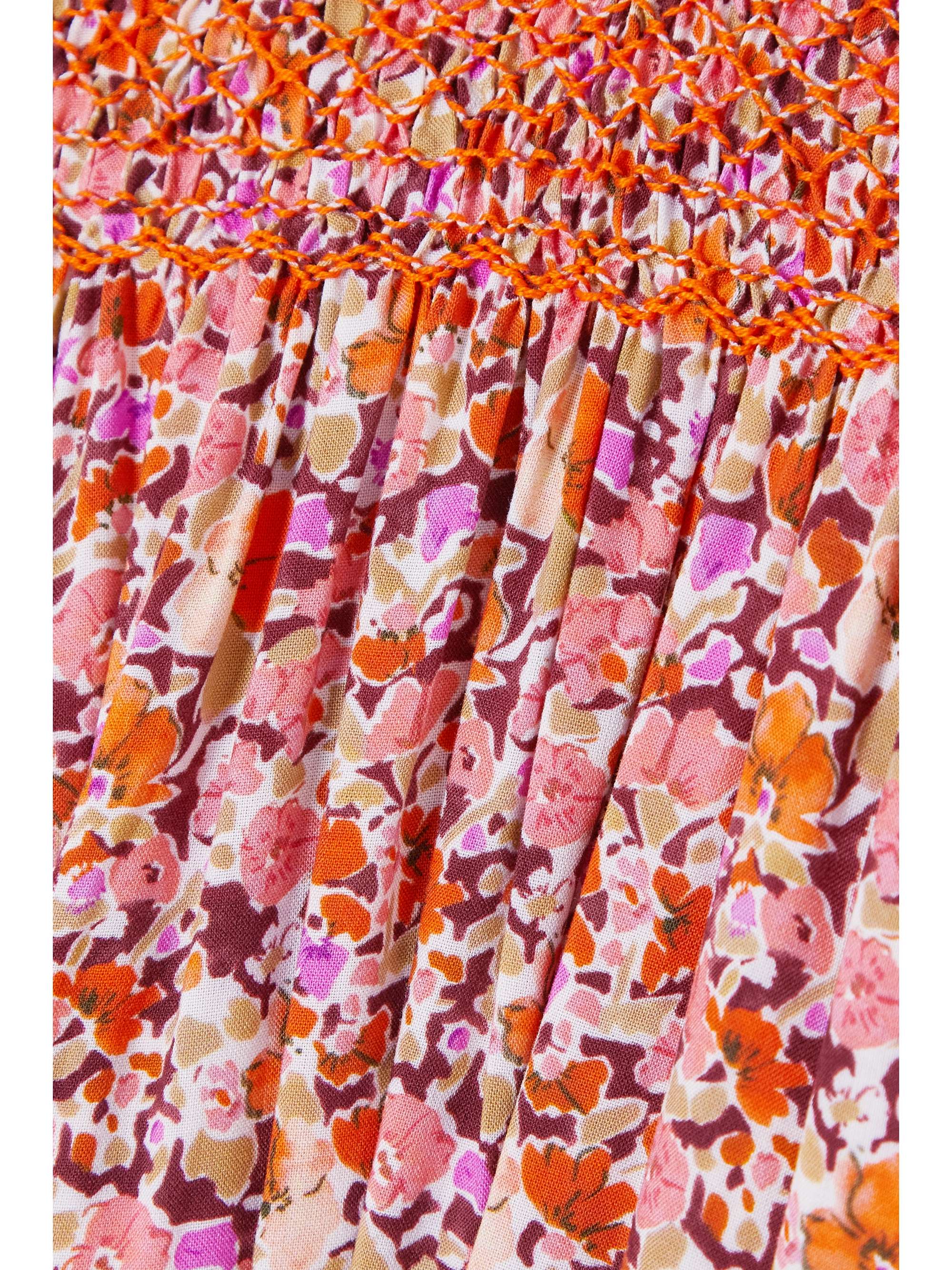LORETTA CAPONI + NET SUSTAIN Loretta belted embroidered floral-print woven maxi dress