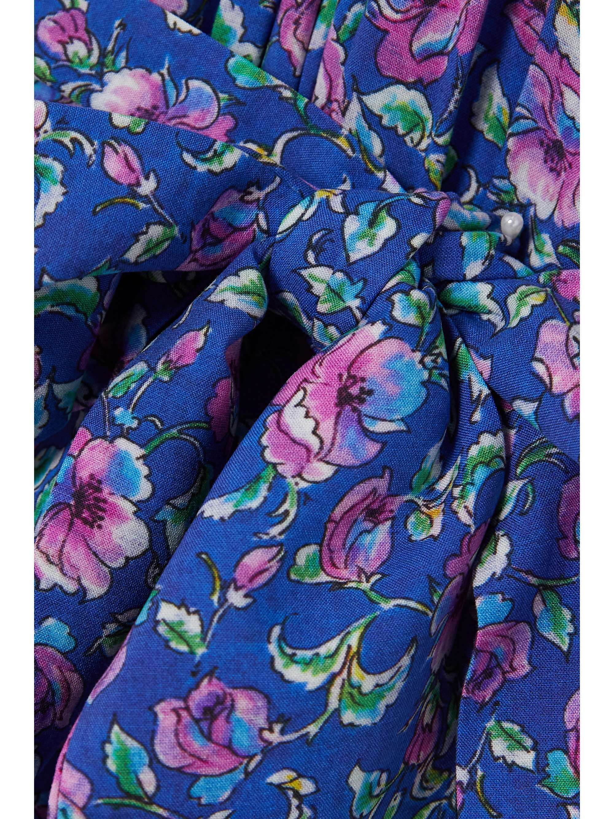 LORETTA CAPONI + NET SUSTAIN Loretta belted embroidered floral-print woven maxi dress