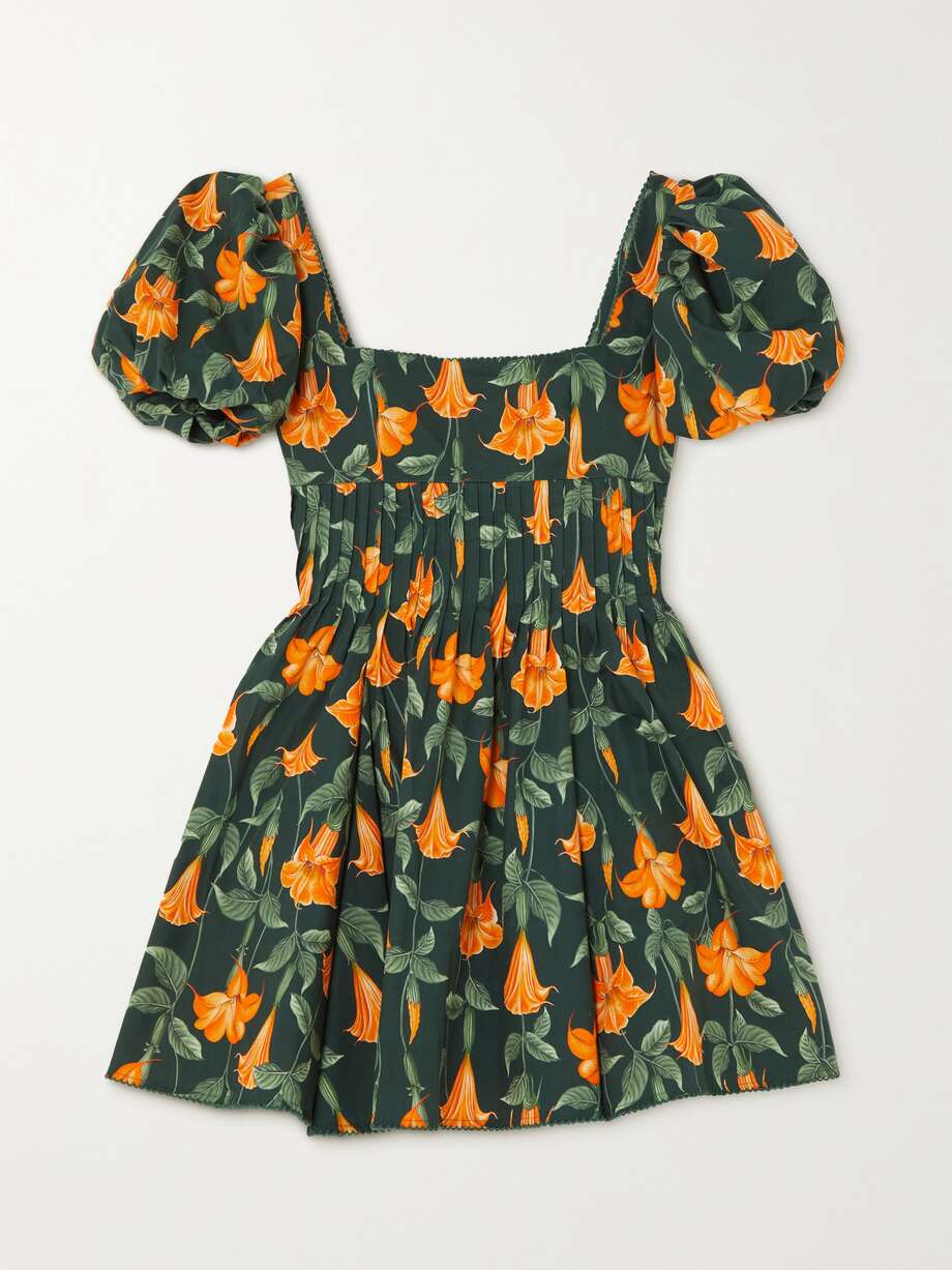 AGUA BY AGUA BENDITA + NET SUSTAIN Caramelo pleated floralprint cotton