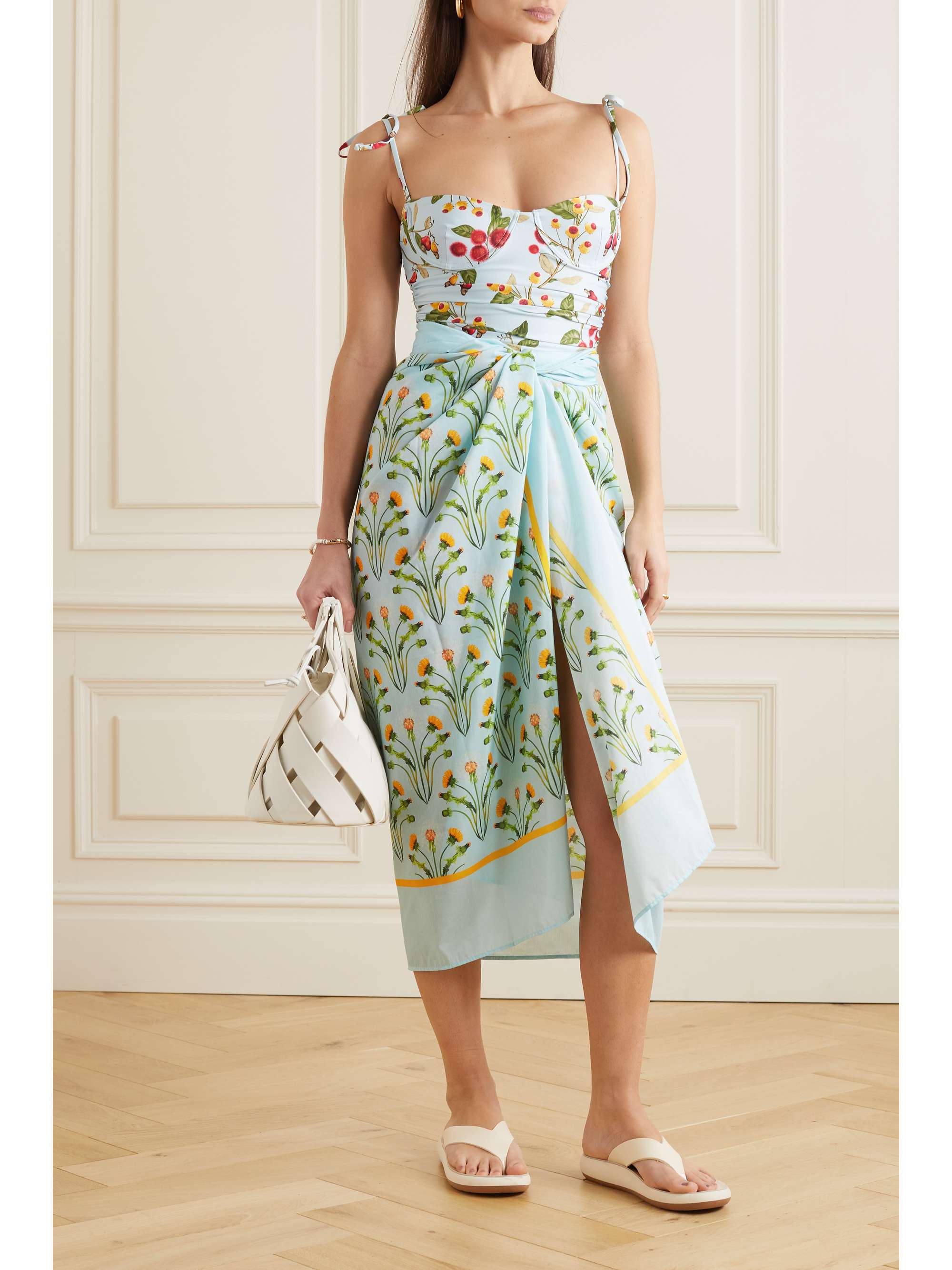 AGUA BY AGUA BENDITA NET SUSTAIN floral print cotton and silk