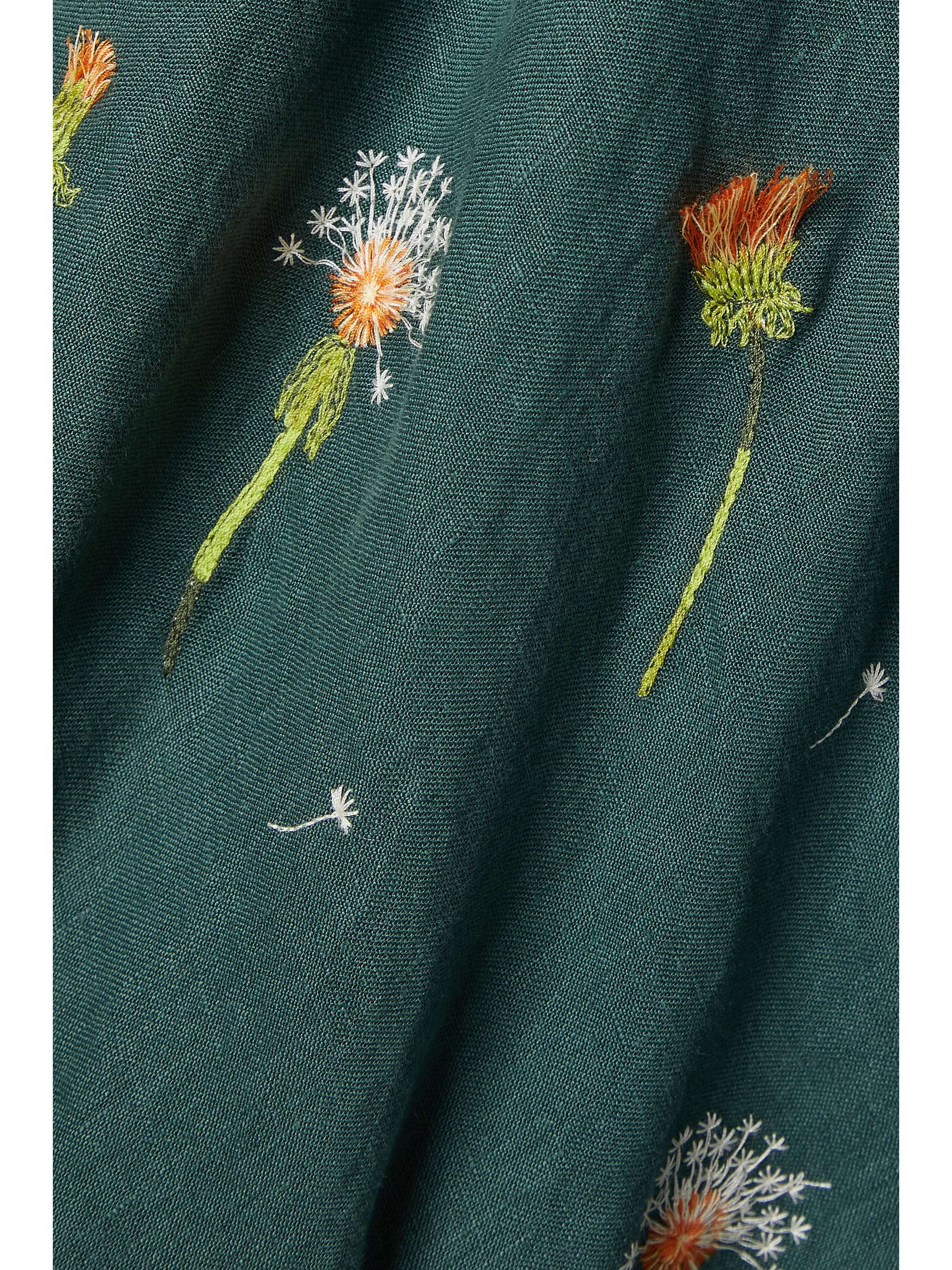 AGUA BY AGUA BENDITA + NET SUSTAIN Sauce cropped embroidered linen top