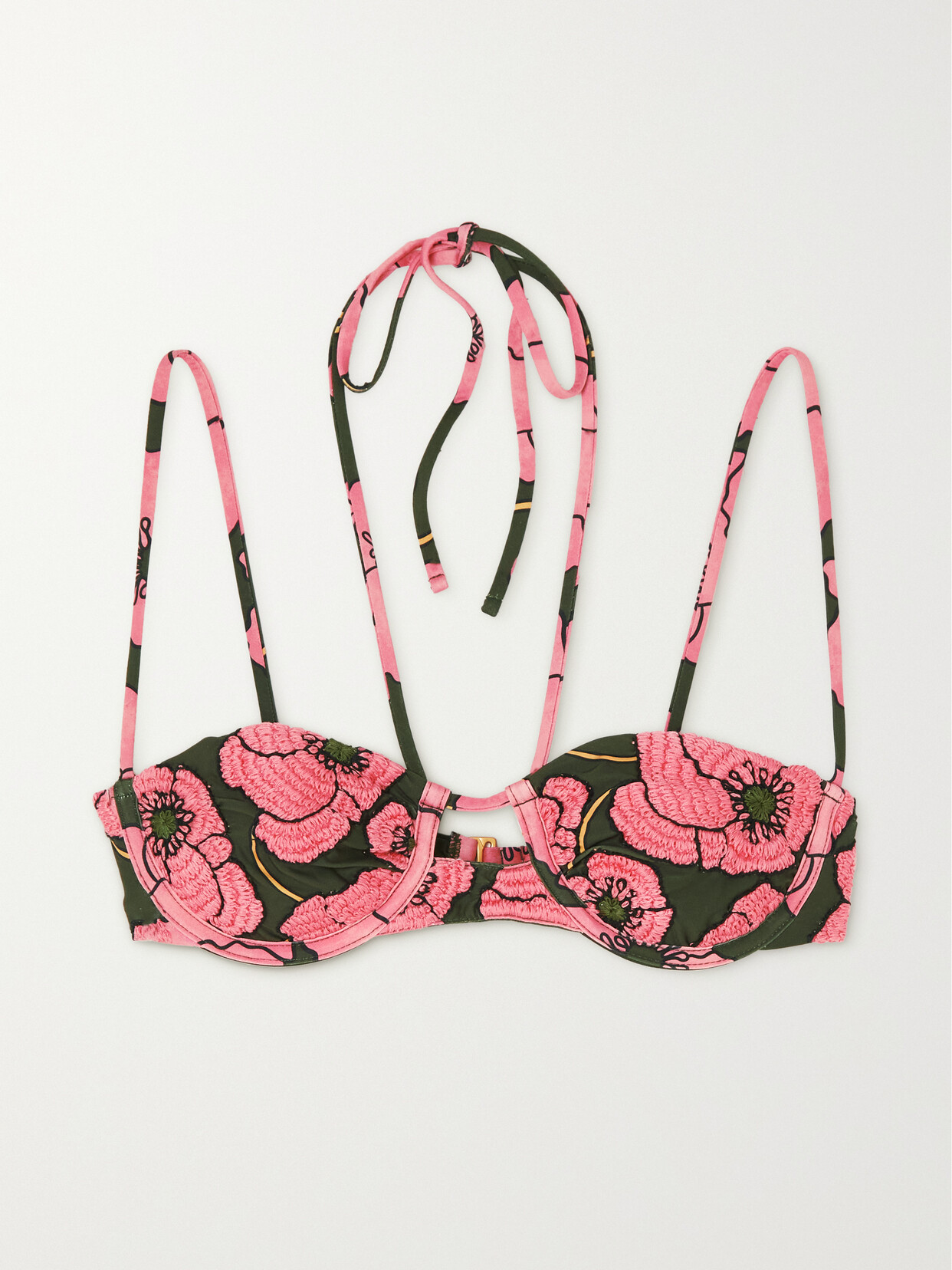 Agua by Agua Bendita - + Net Sustain Soya Embroidered Recycled Underwired Bikini Top - Pink