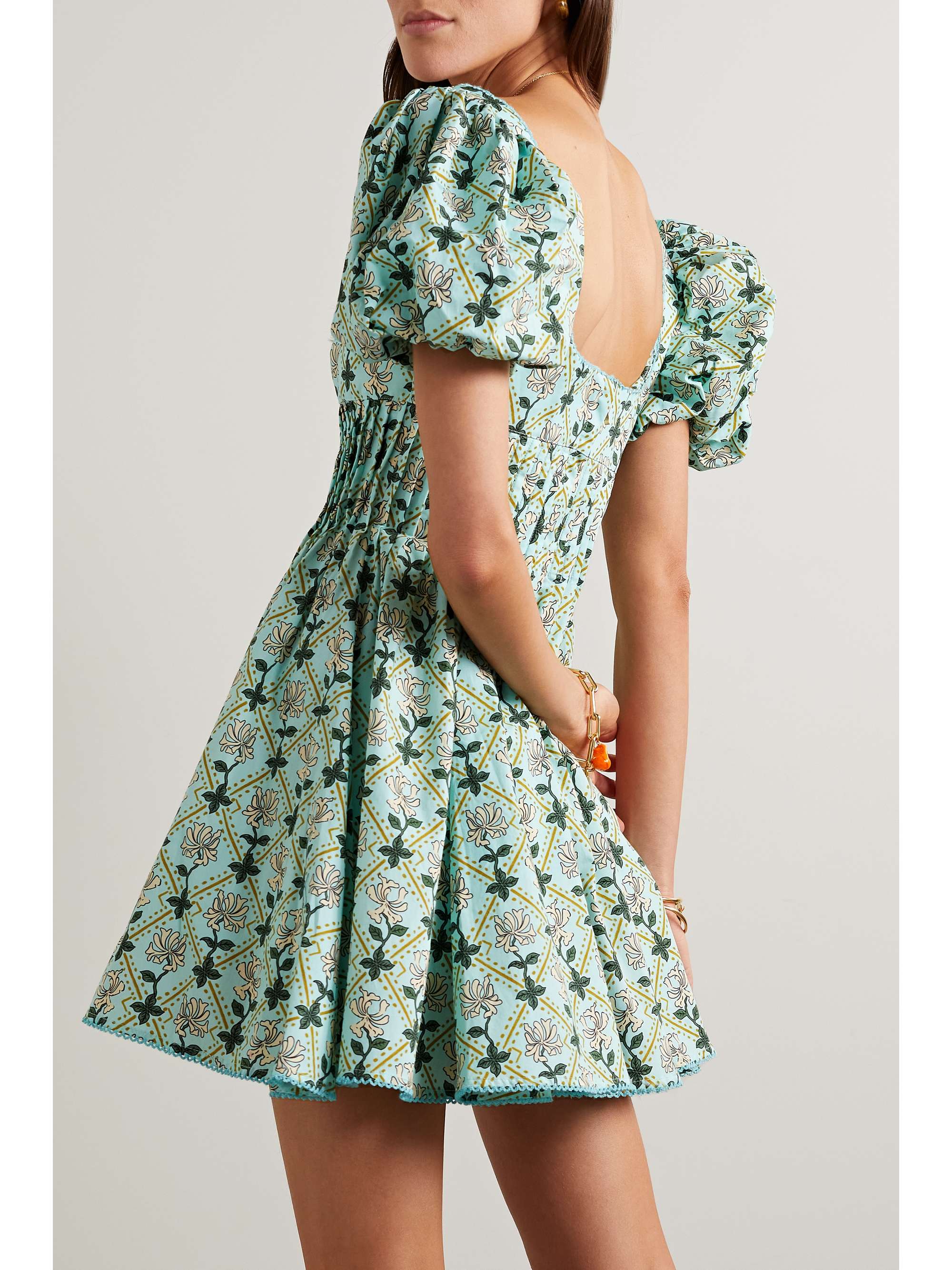 AGUA BY AGUA BENDITA + NET SUSTAIN Caramelo pintucked floralprint