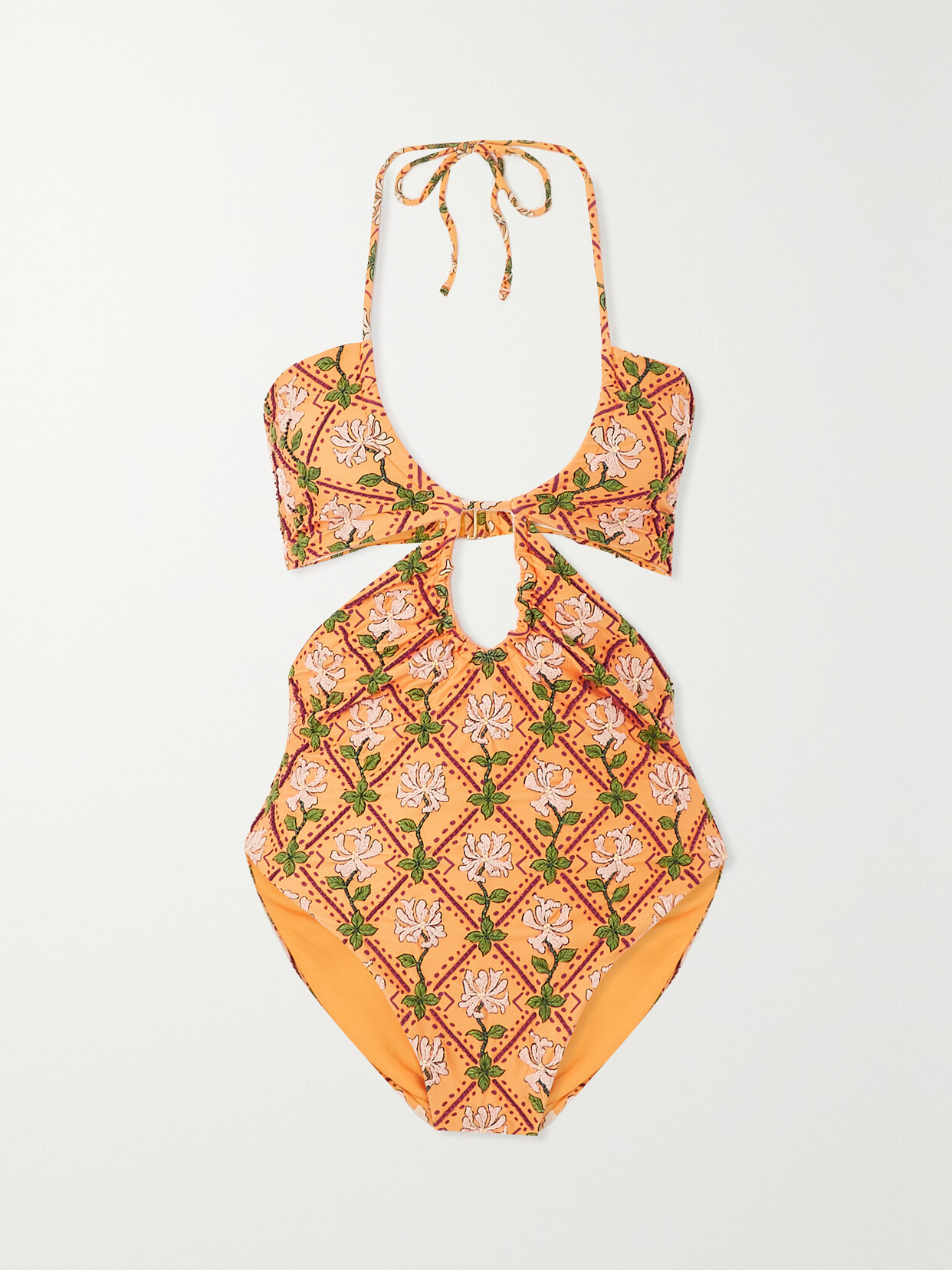 Agua By Agua Bendita Mejorana Swimsuit In Orange,multi