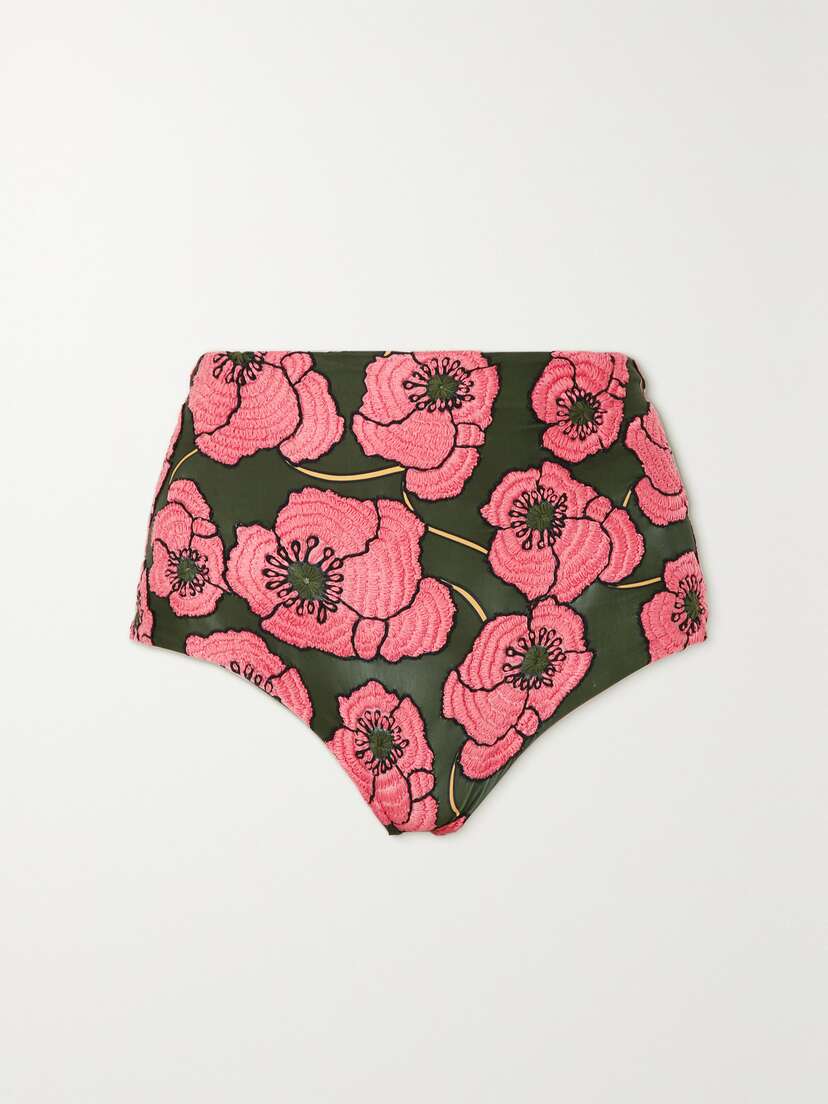 Agua by Agua Bendita + Net Sustain Geranio Embroidered Recycled Bikini Briefs