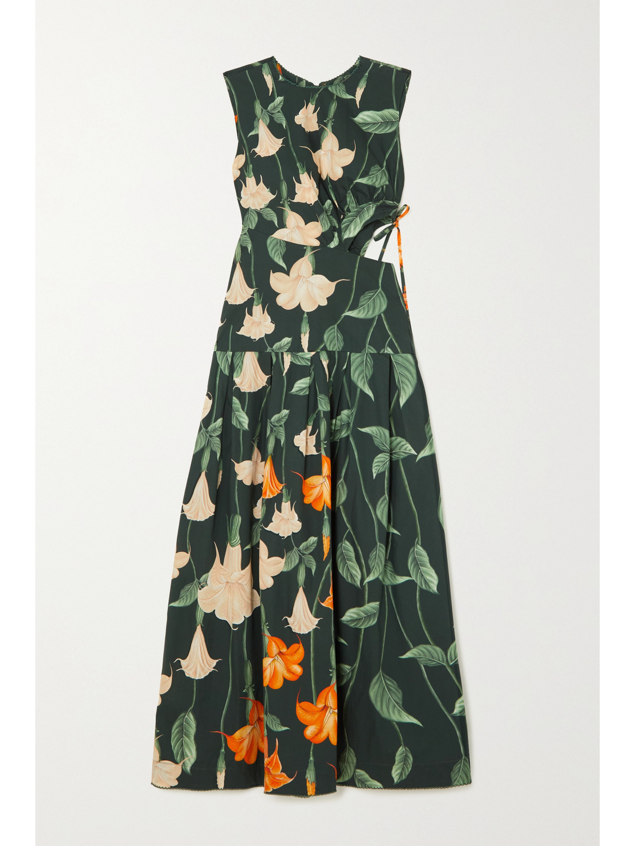 Agua by Agua Bendita - + Net Sustain Otoño Cutout Floral-print Cotton Midi Dress - Green