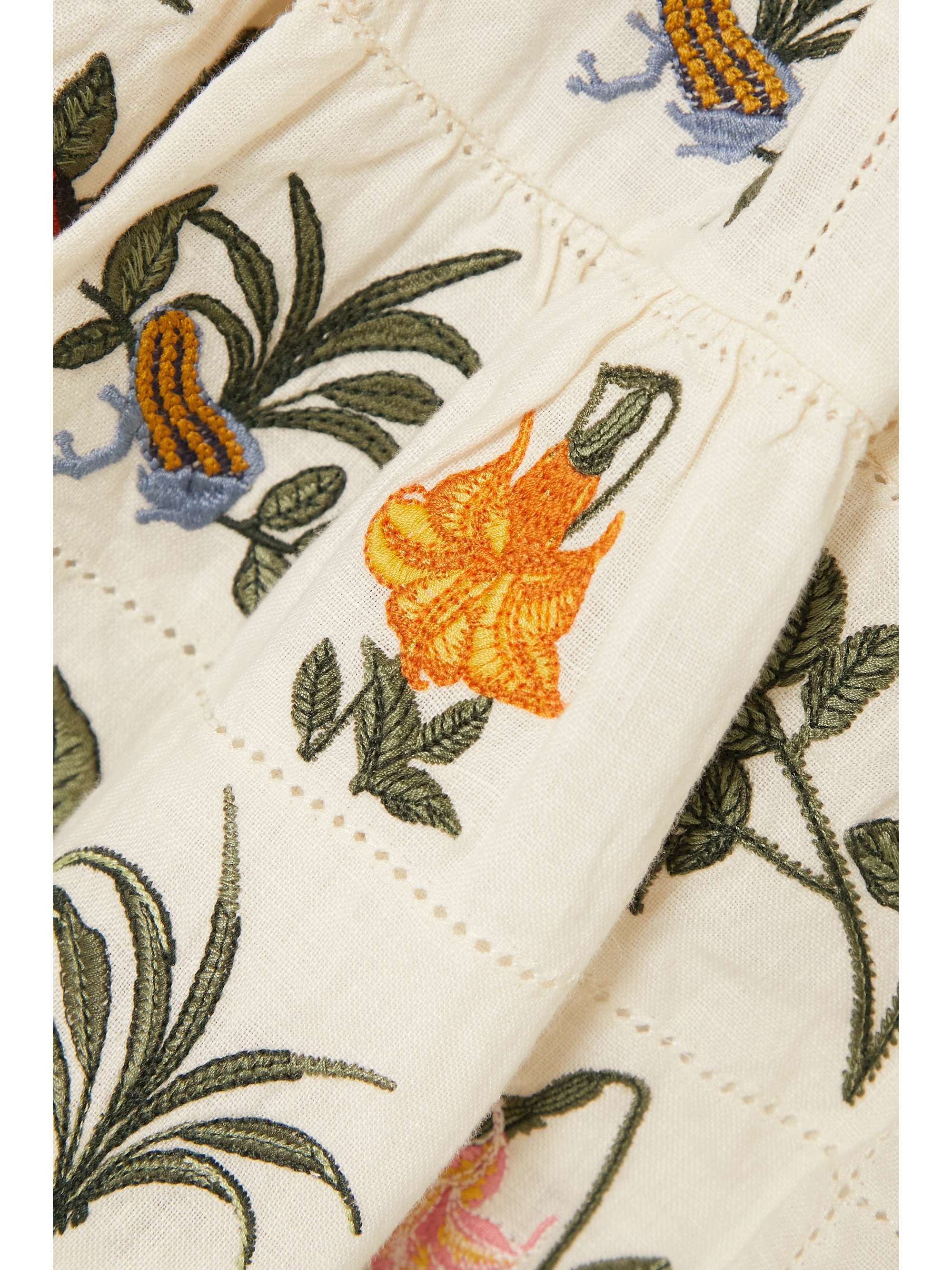 AGUA BY AGUA BENDITA + NET SUSTAIN Lima embroidered linen mini dress