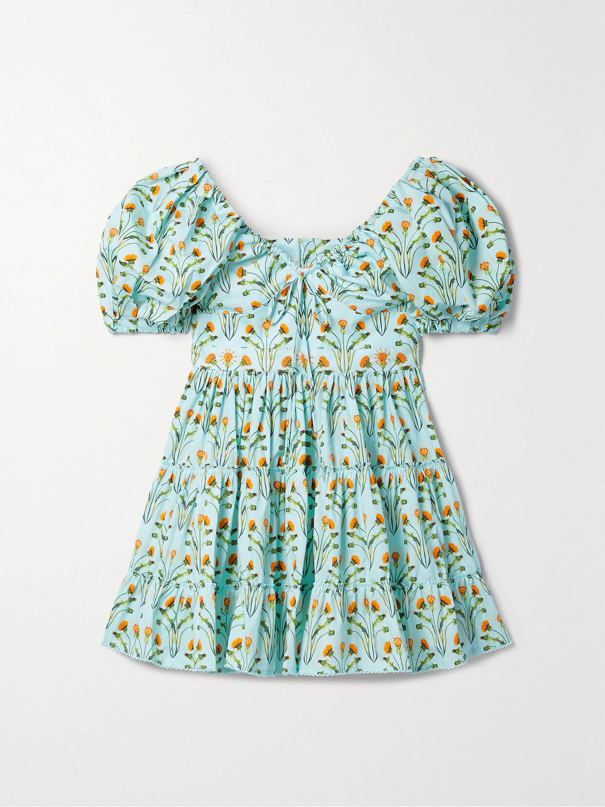 Agua by Agua Bendita + Net Sustain Manzanilla Floral-print Cotton-poplin Mini Dress - Blue