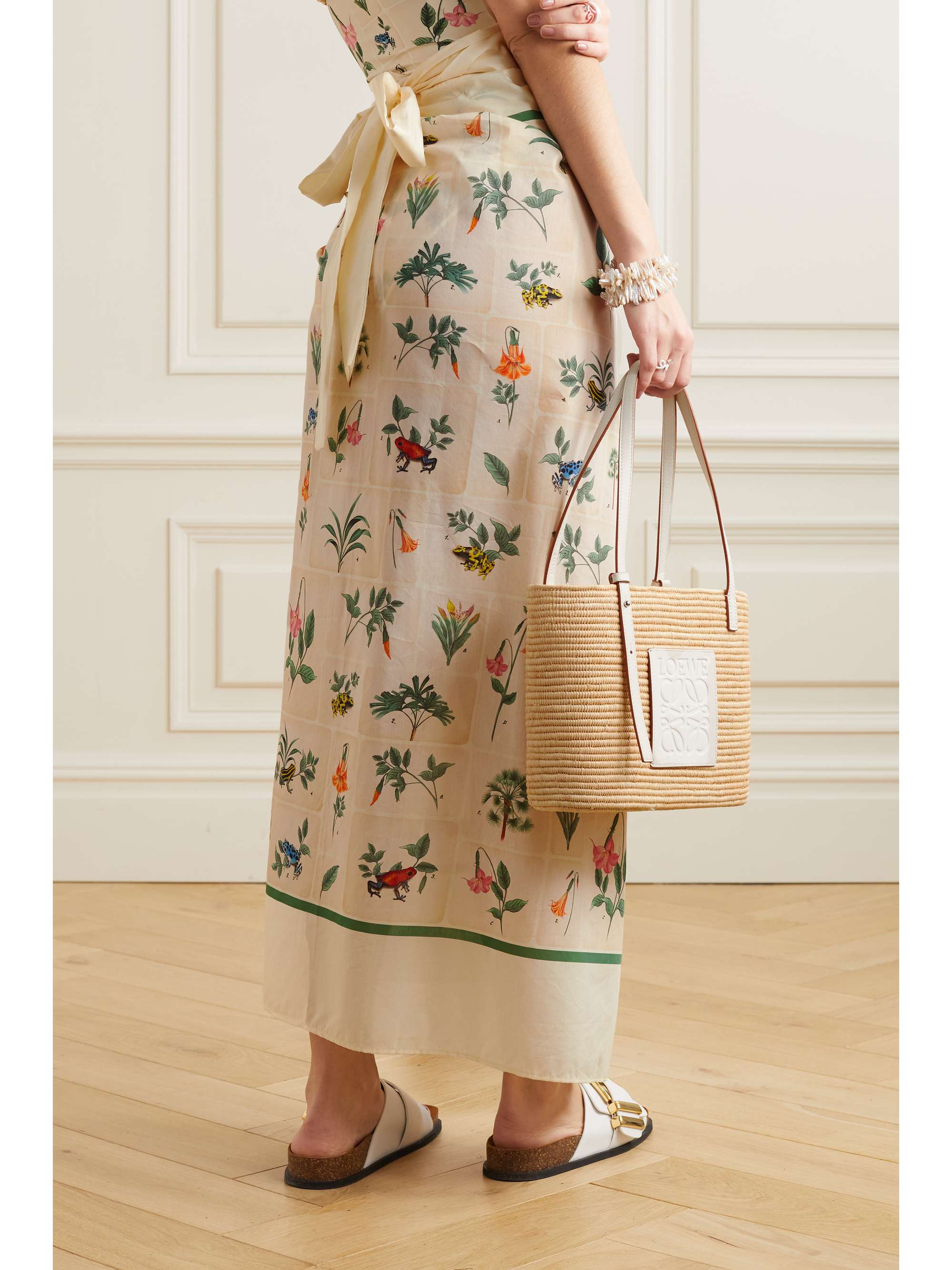 AGUA BY AGUA BENDITA + NET SUSTAIN Lavanda printed cotton and silk-blend pareo