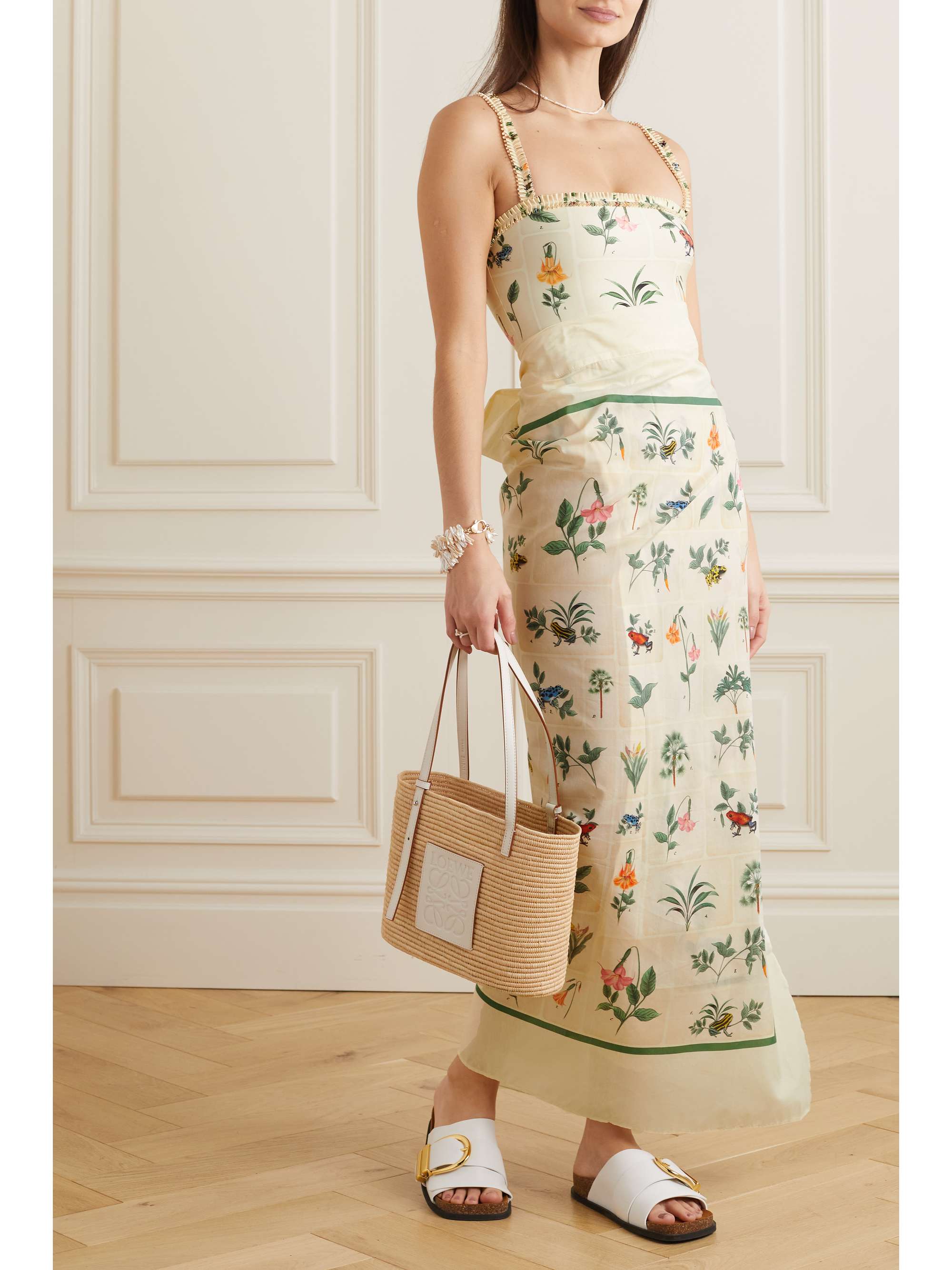 AGUA BY AGUA BENDITA + NET SUSTAIN Lavanda printed cotton and silk-blend pareo