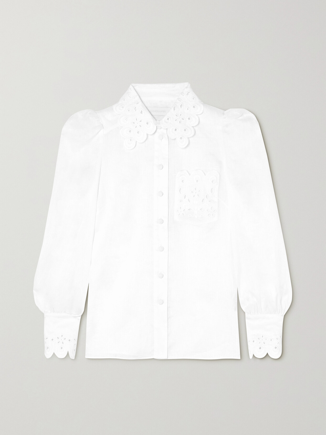 Zimmermann Clover Broderie Anglaise Linen Blouse - Ivory