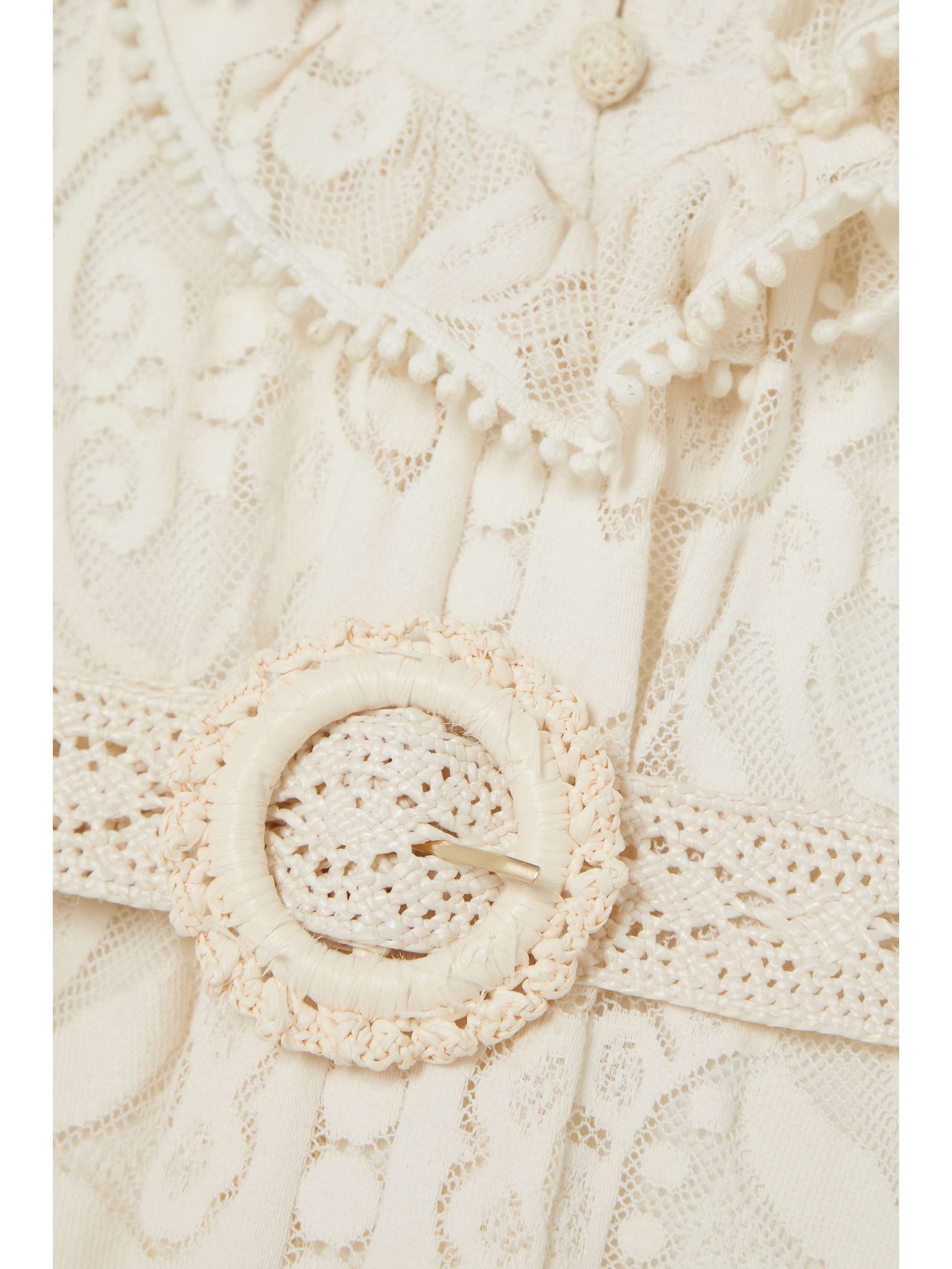 ZIMMERMANN Tiggy ruffled crochet-trimmed cotton-blend lace mini dress