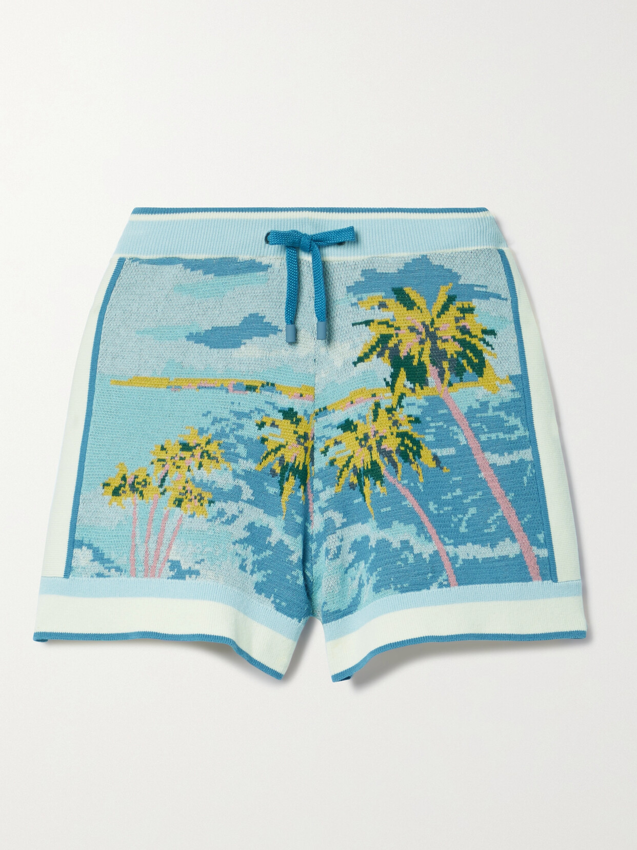 Zimmermann - Cira Jacquard-knit Cotton Shorts - Blue