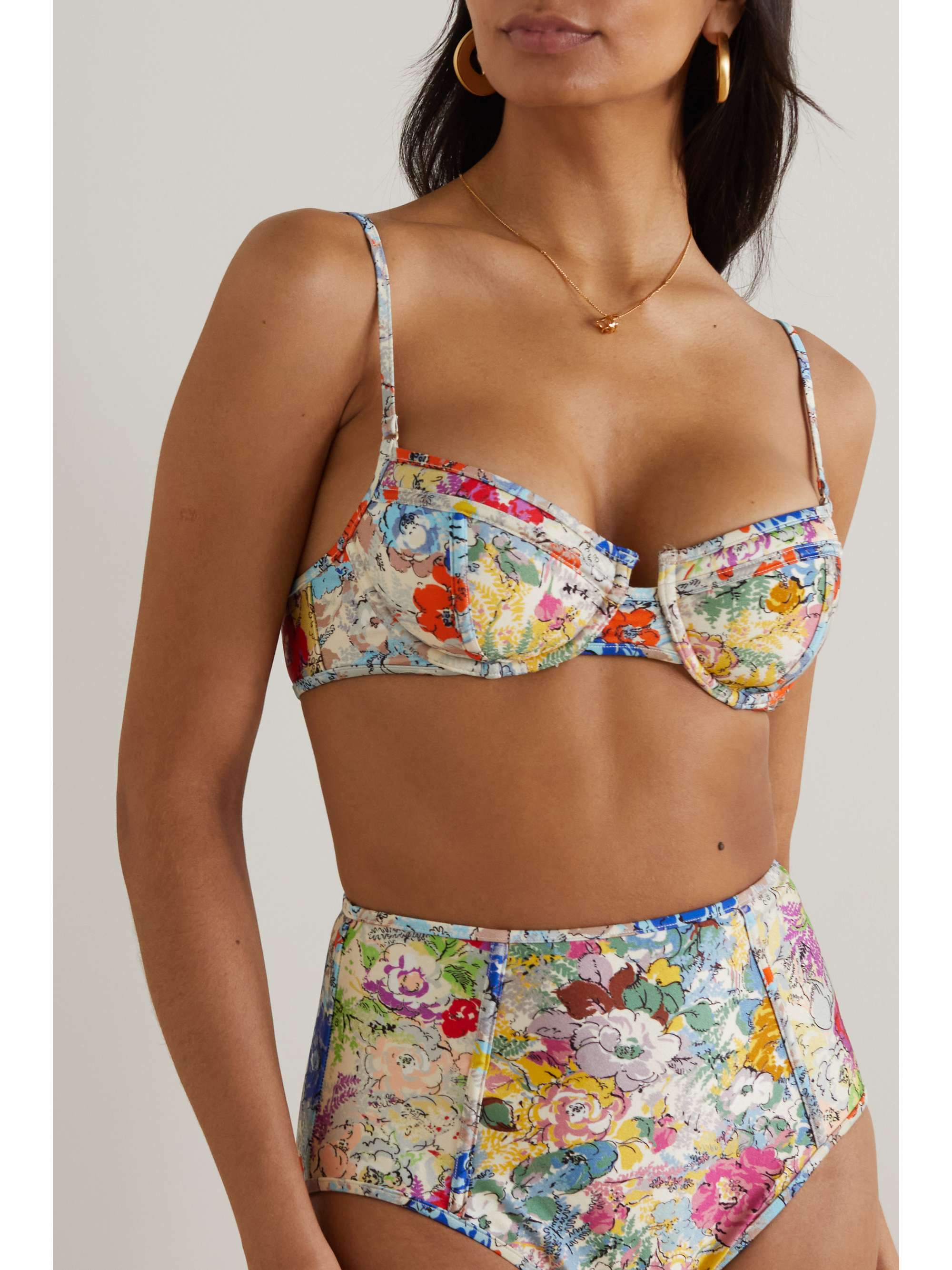 ZIMMERMANN Clover floral-print underwired bikini top