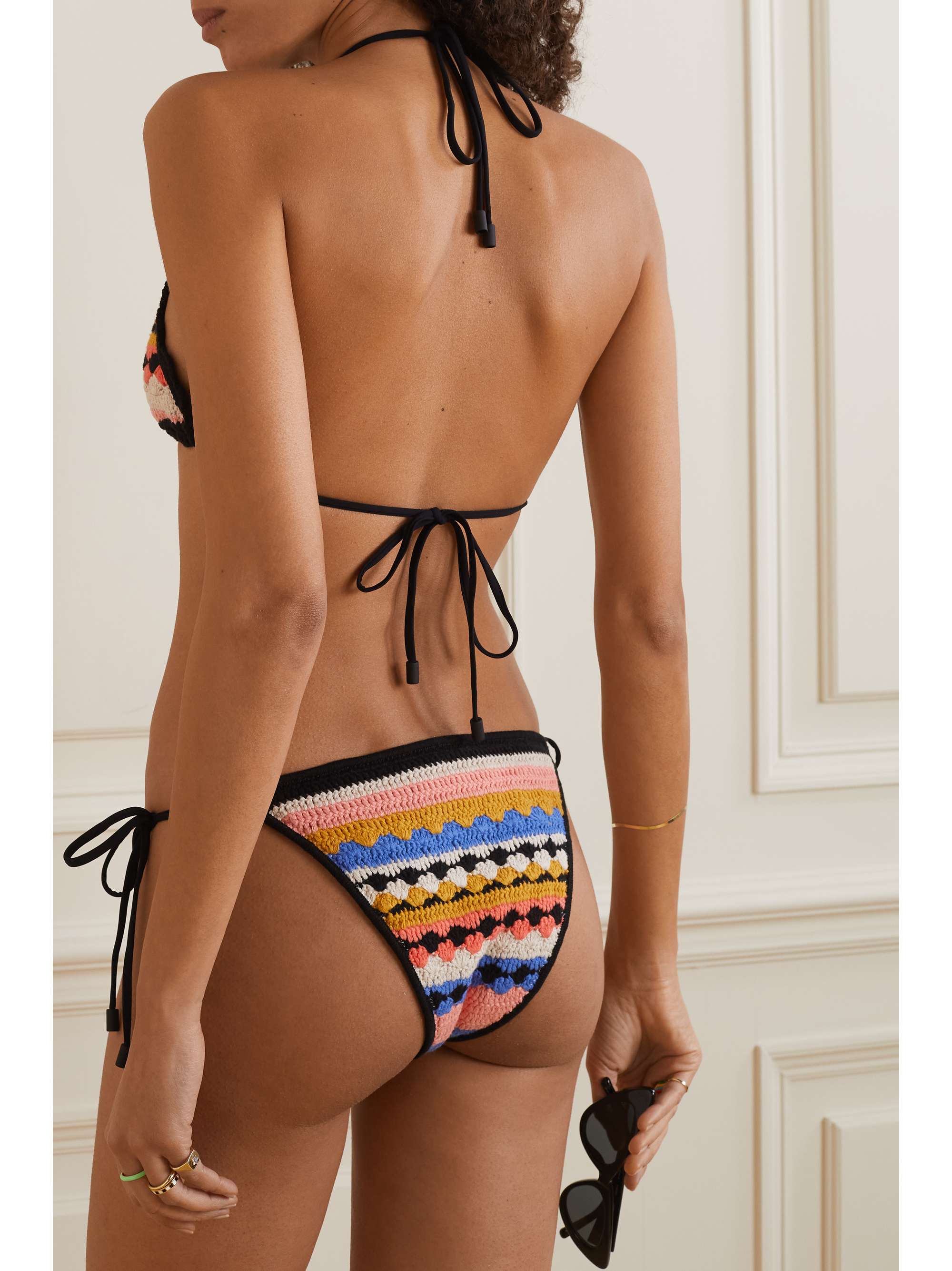 ZIMMERMANN Tiggy crochetknit cotton bikini top NETAPORTER