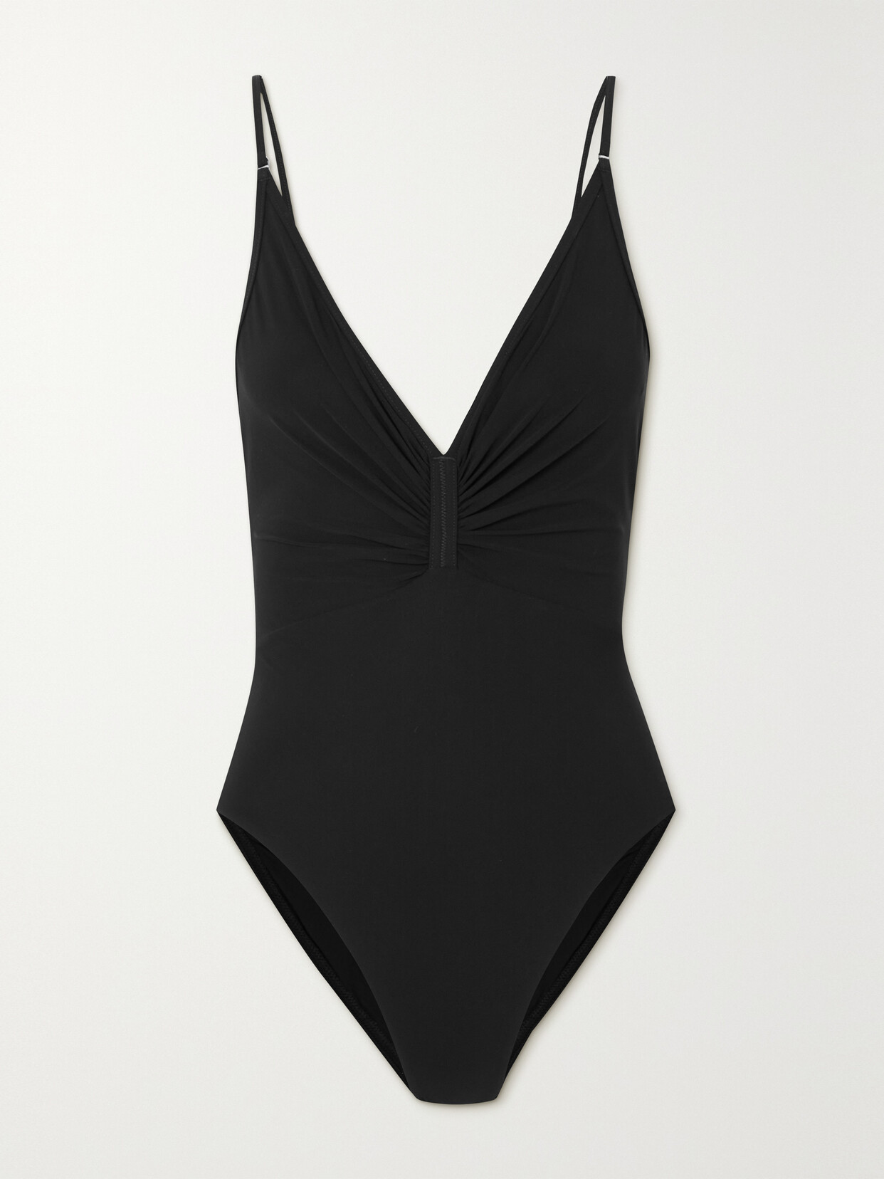 Zimmermann Clover Ruched Swimsuit In Black ModeSens
