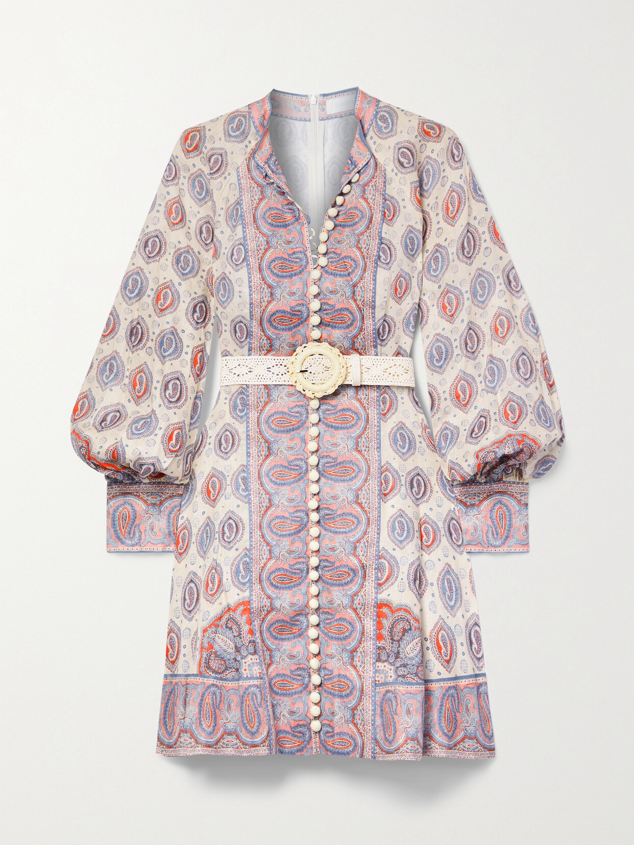 Zimmermann Vitali Paisley-print Linen Mini Dress
