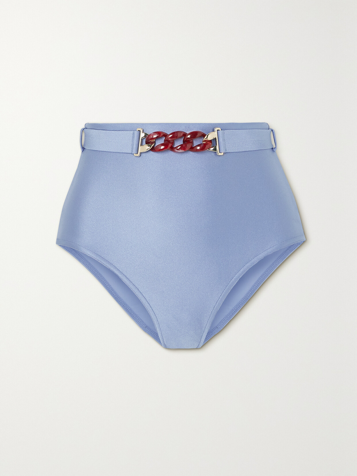 Zimmermann - Cira Belted Metallic Bikini Briefs - Blue