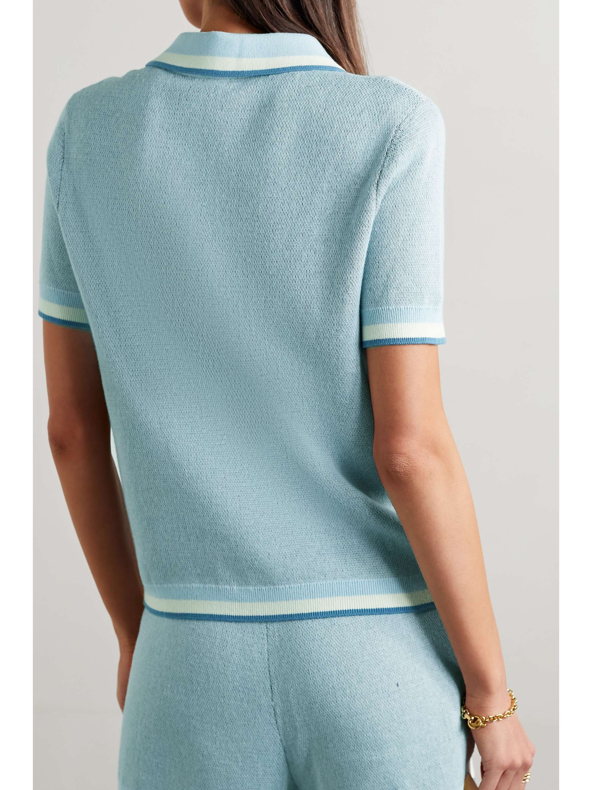 ZIMMERMANN Cira jacquard-knit cotton polo shirt