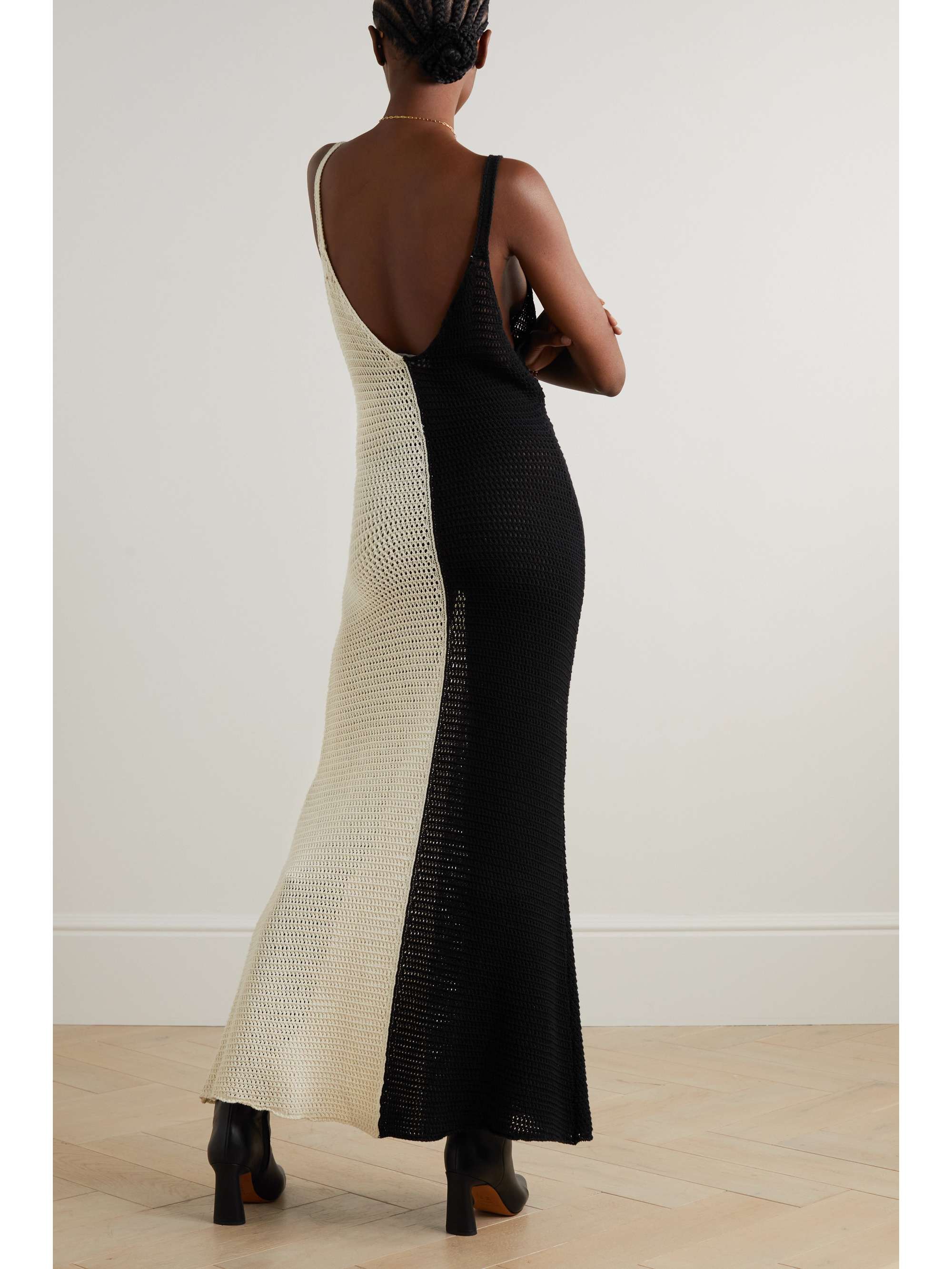 ZIMMERMANN Clover two-tone crochet-knit cotton midi dress