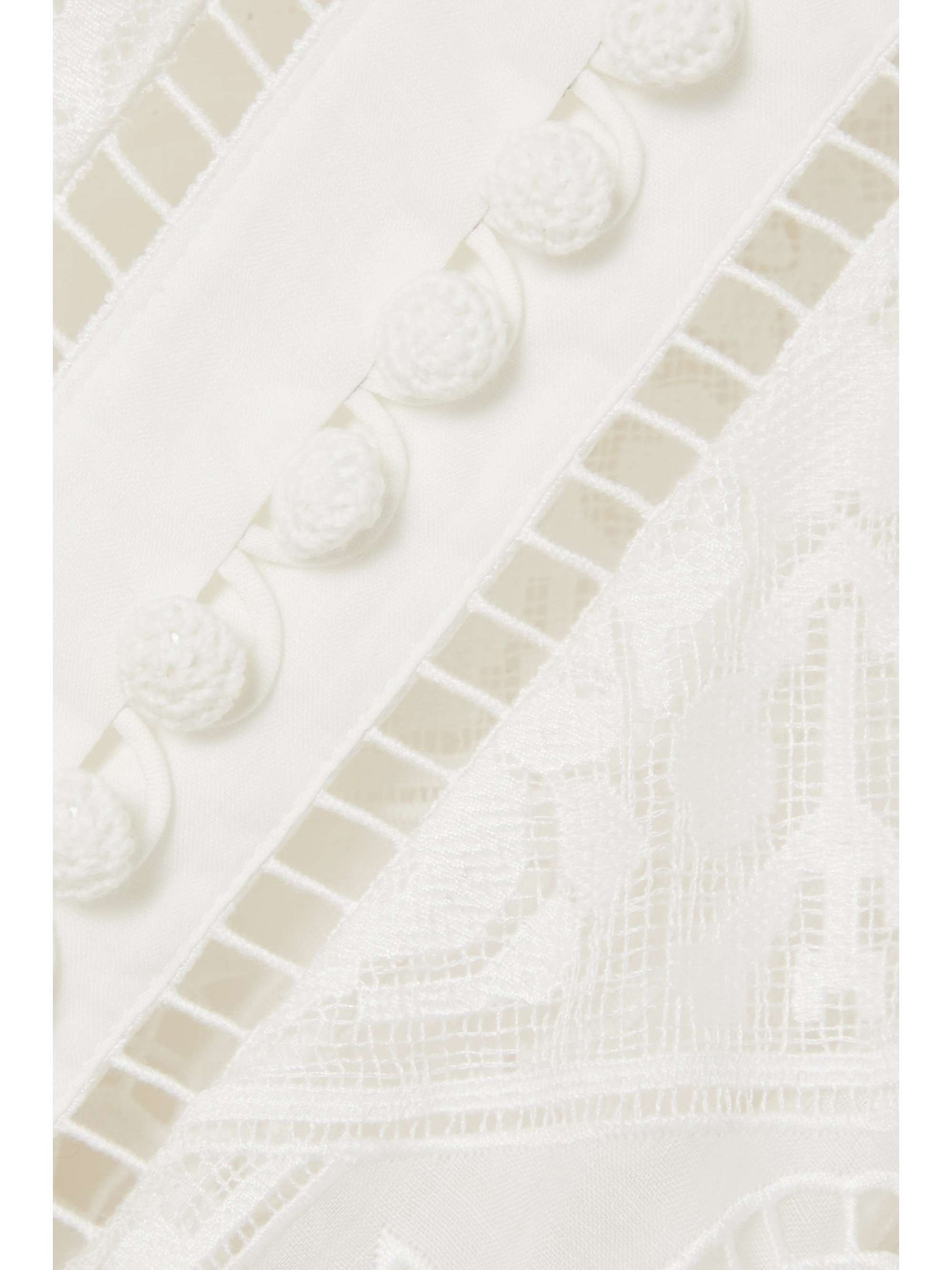 ZIMMERMANN Laurel belted corded lace and voile mini shirt dress