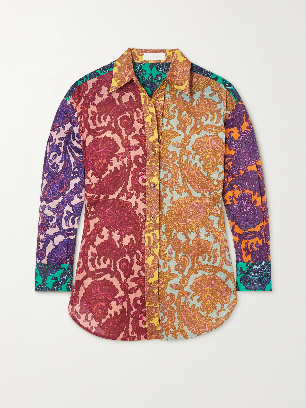 Zimmermann Tiggy Spliced Paisley-print Cotton-voile Shirt - Red