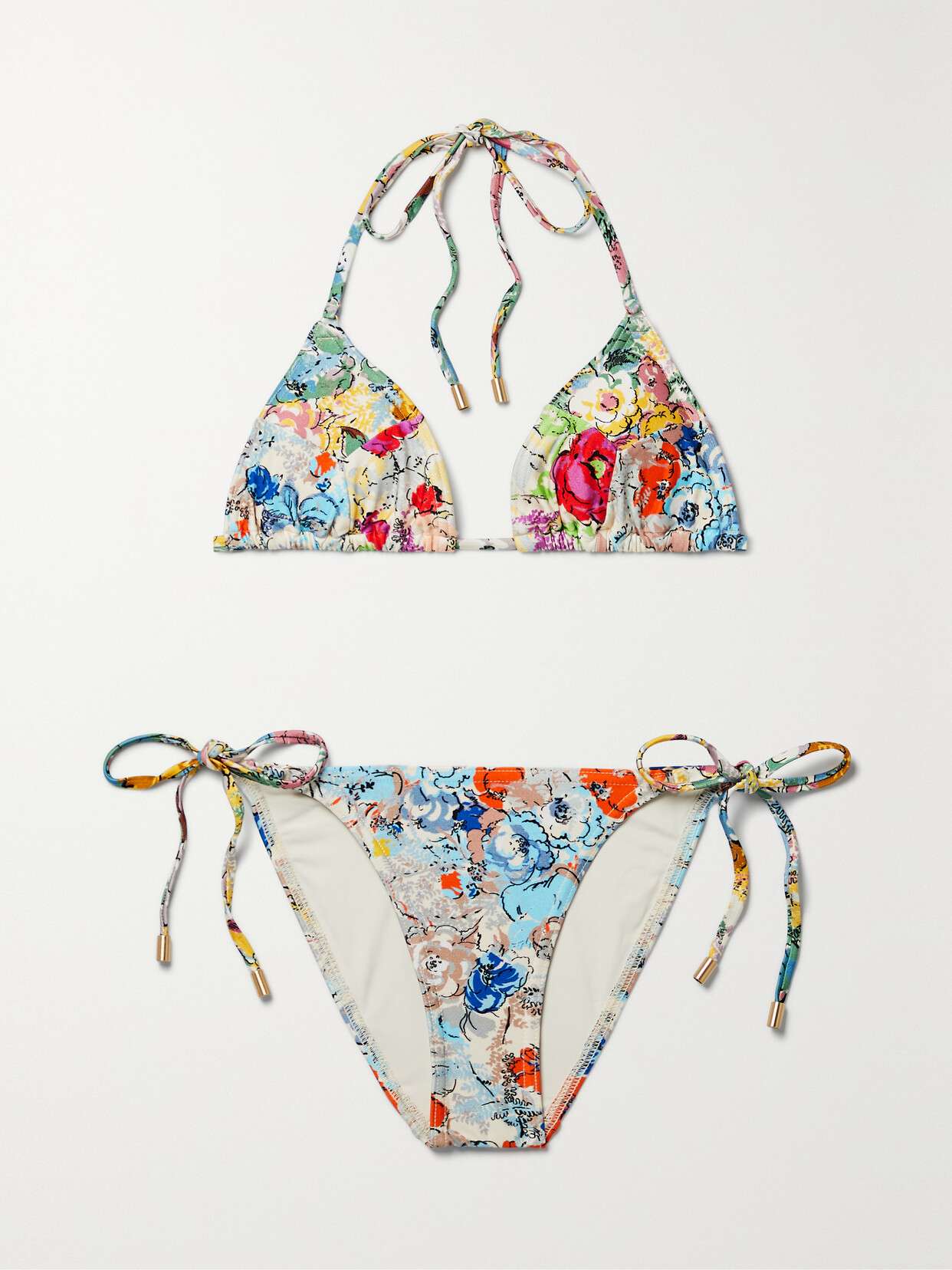 Zimmermann - Clover Floral-print Halterneck Bikini - White