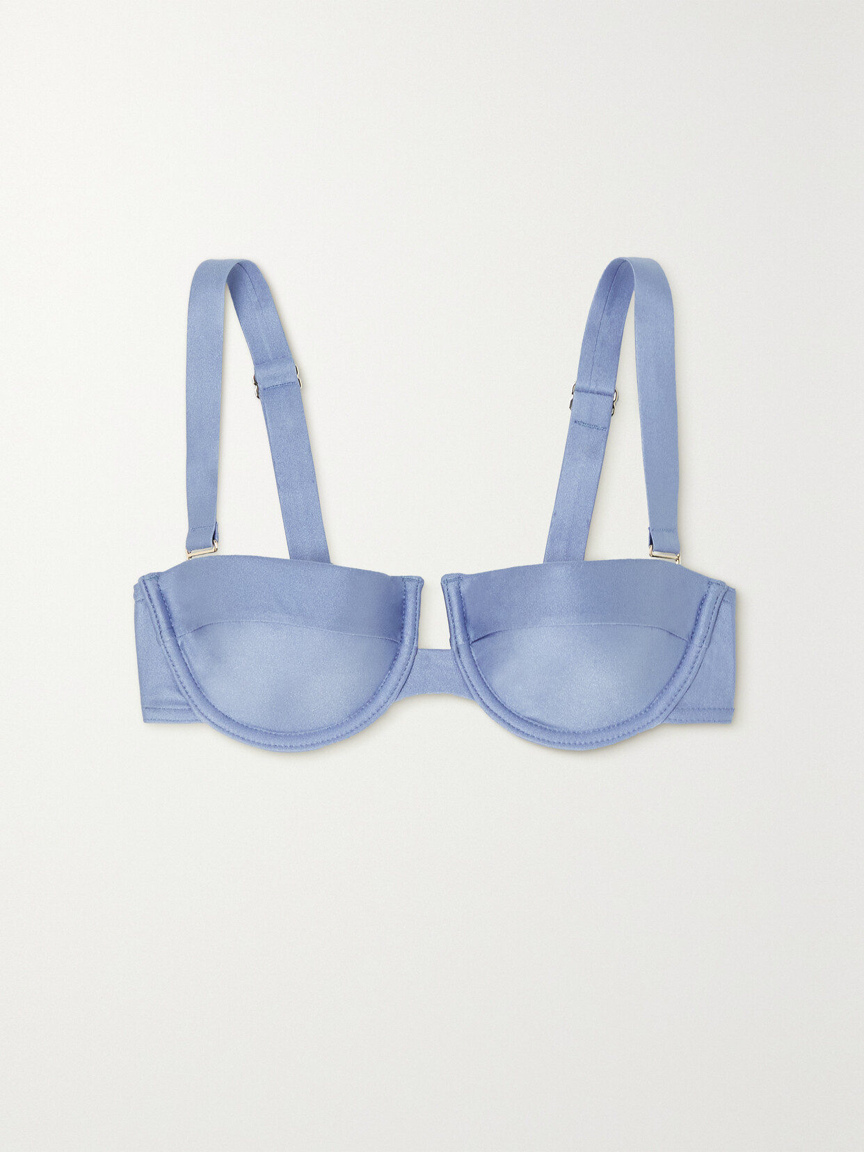 Zimmermann Cira Metallic Underwired Balconette Bikini Top - Blue