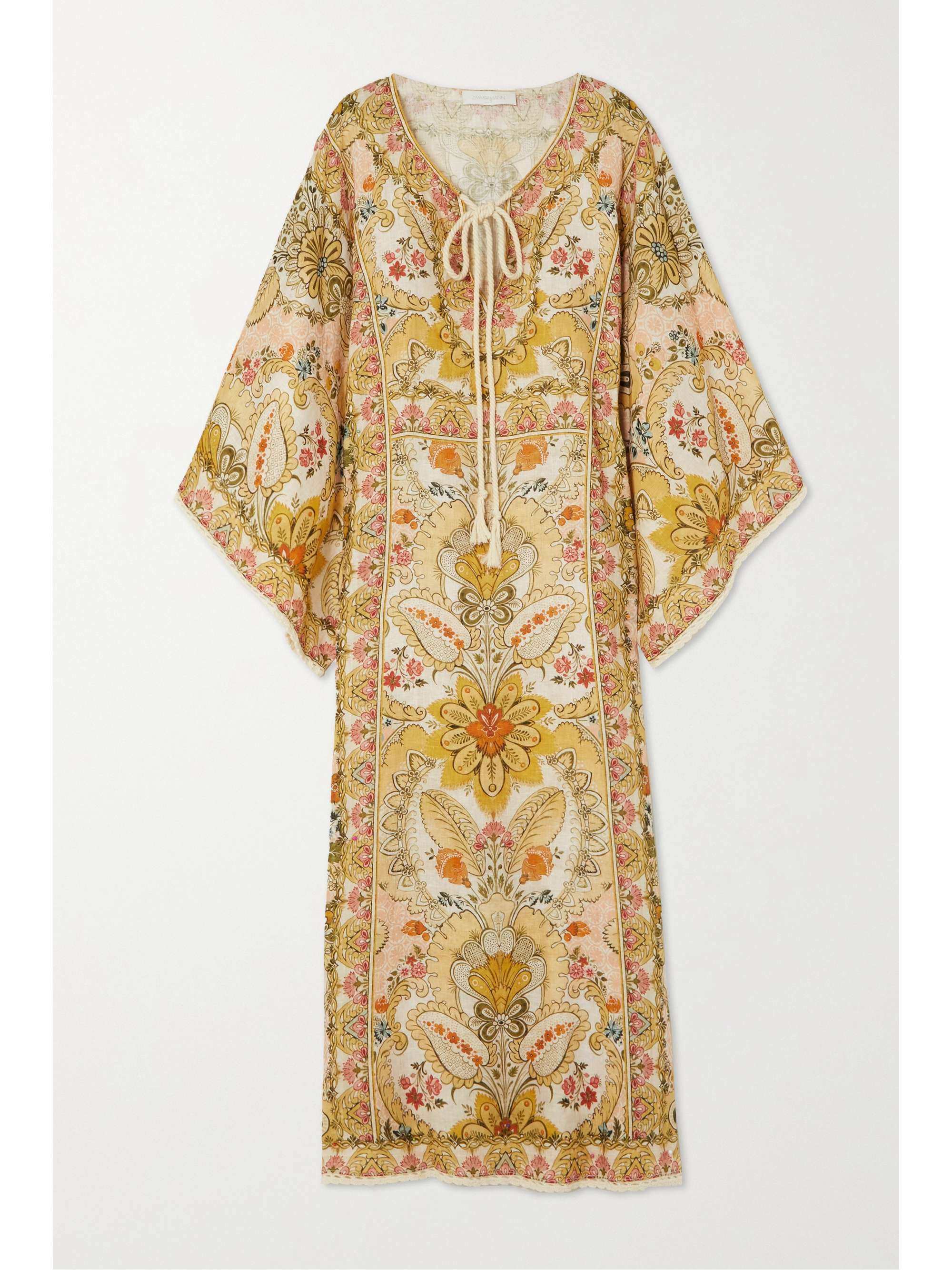 ZIMMERMANN Laurel floralprint linenvoile kaftan NETAPORTER