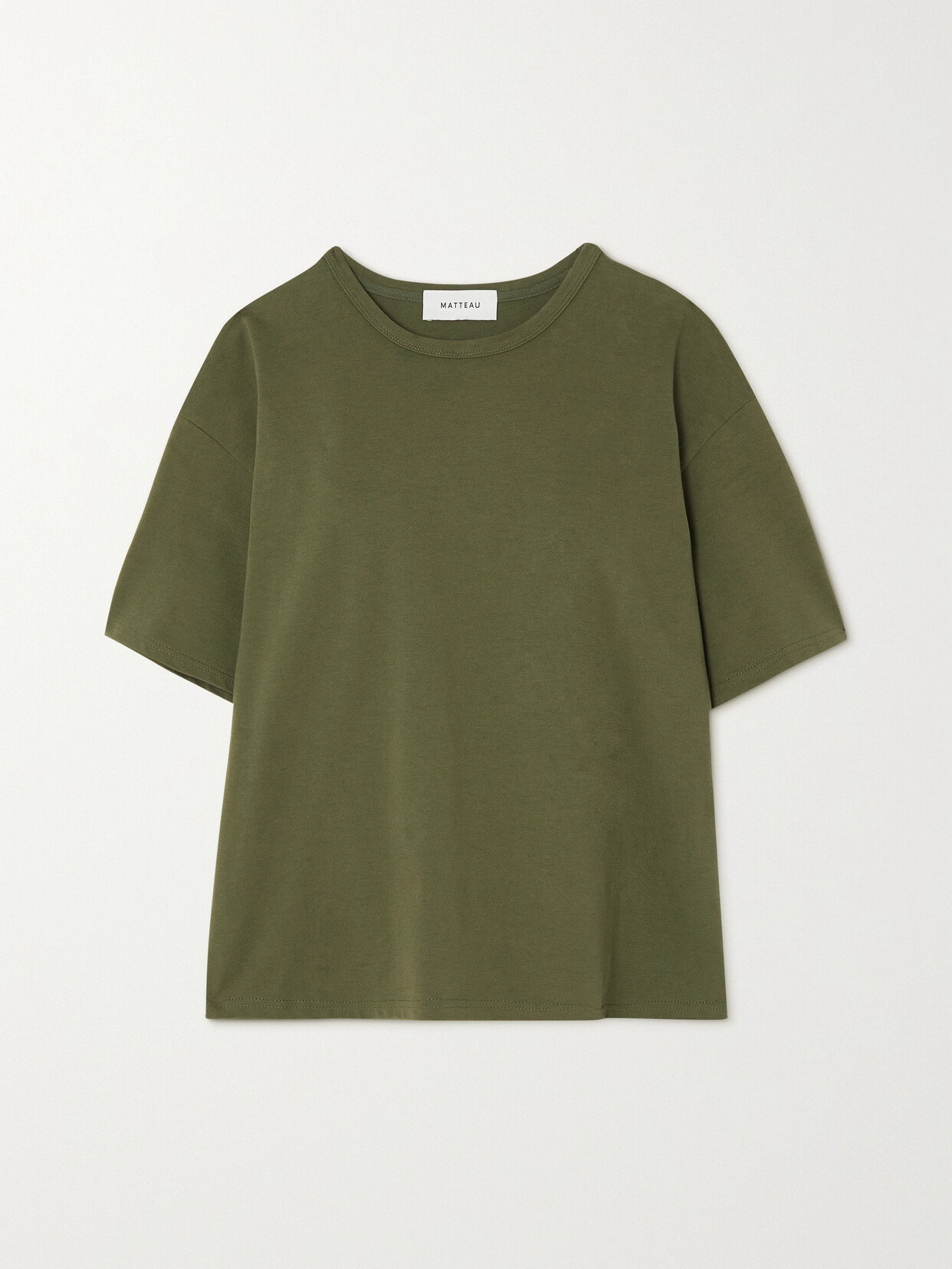 Matteau Cutout Cotton-jersey T-shirt - Green