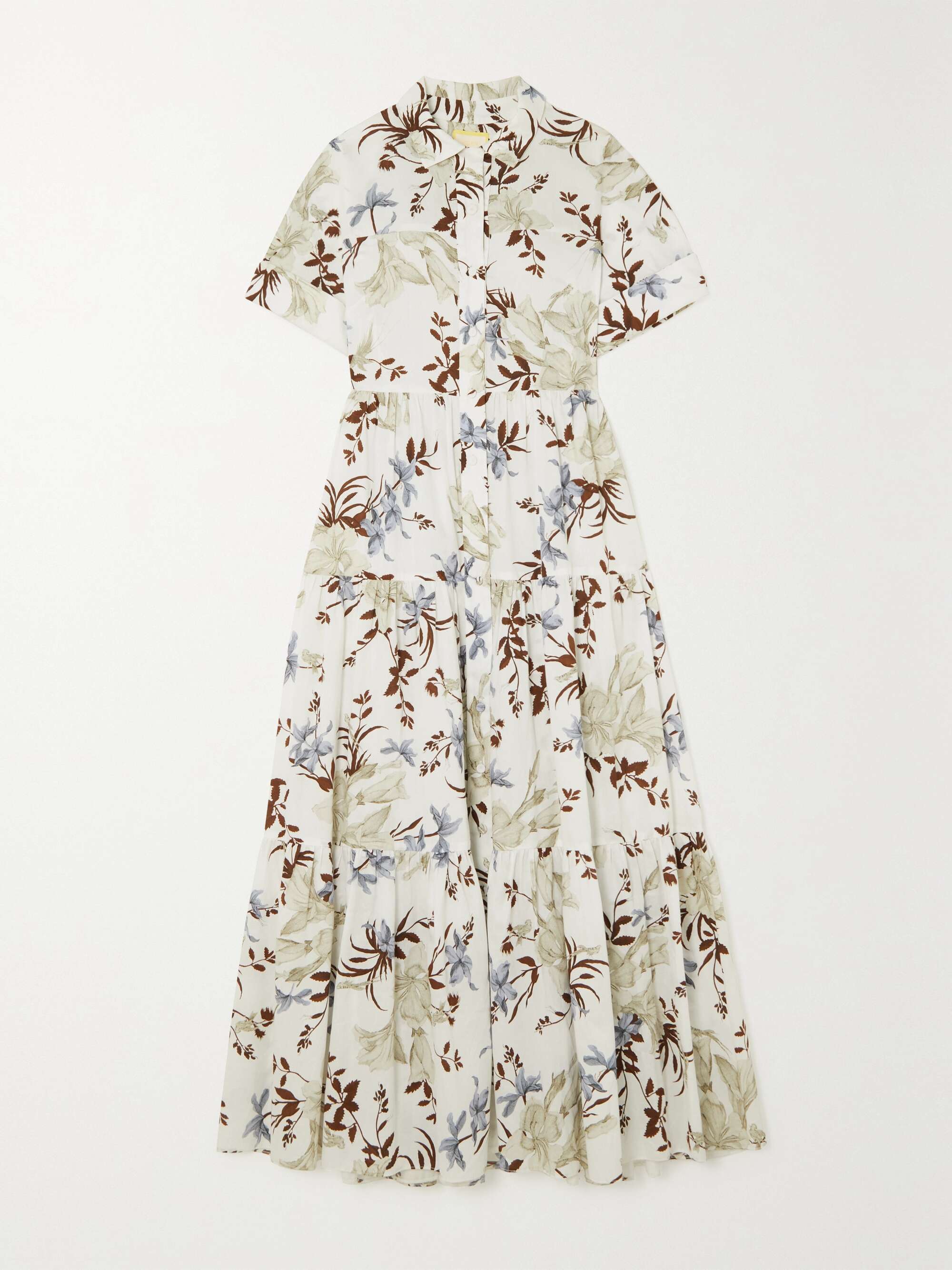 ERDEM Helena tiered floral-print cotton midi dress | NET-A-PORTER