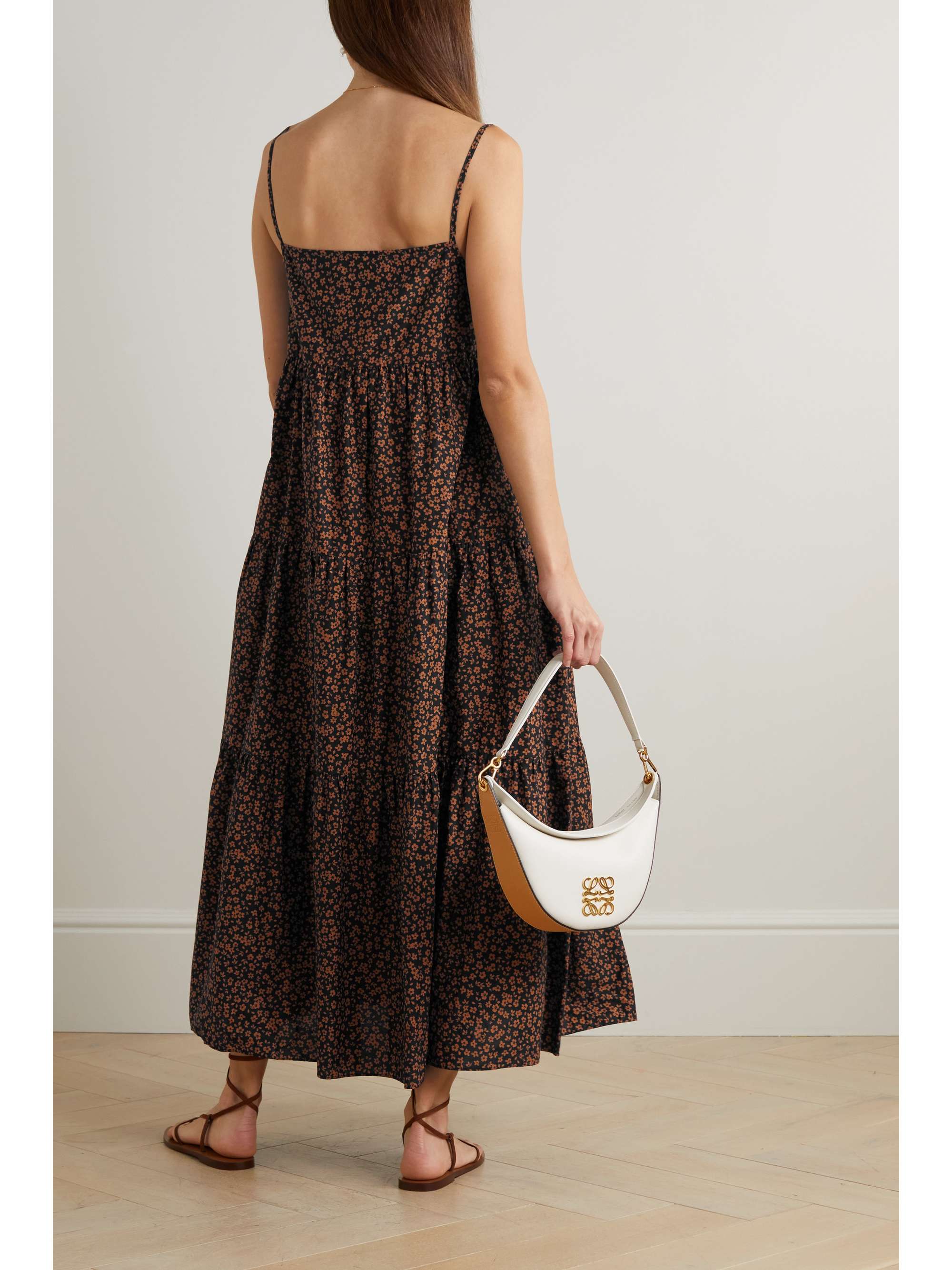MATTEAU Floral-print tiered cotton-poplin maxi dress