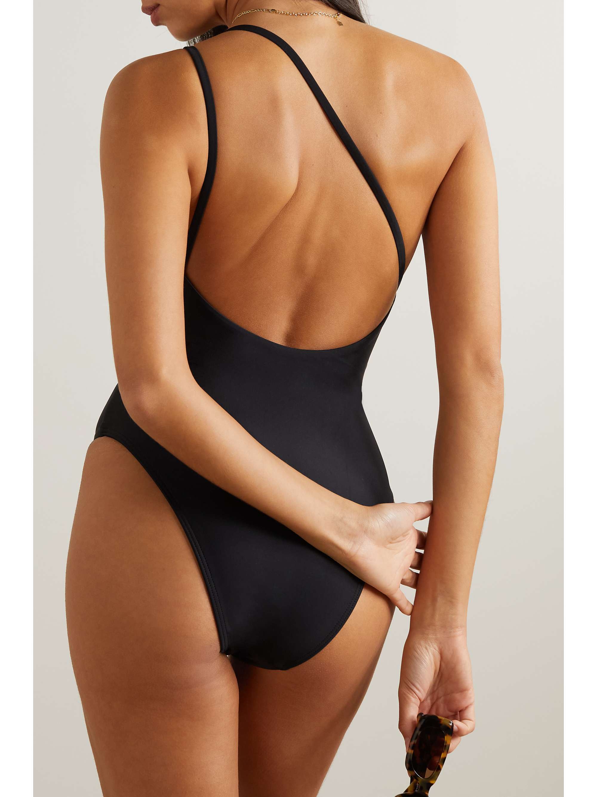 MATTEAU One-shoulder stretch-REPREVE swimsuit