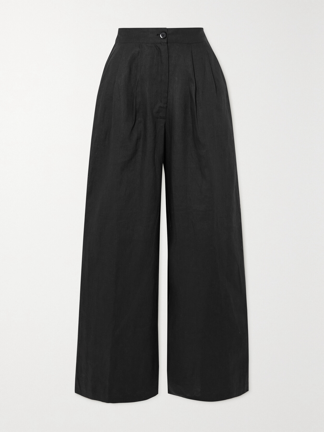 Faithfull The Brand - Circa Pleated Linen Wide-leg Pants - Black